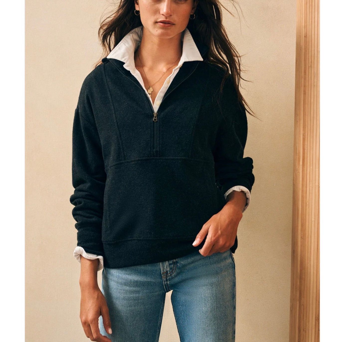 Faherty FAHERTY Legend Lounge Half Zip Sweatshirt WKH2305-HBT Size M / US 6-8 / IT 42-44 - 1 Thumbnail