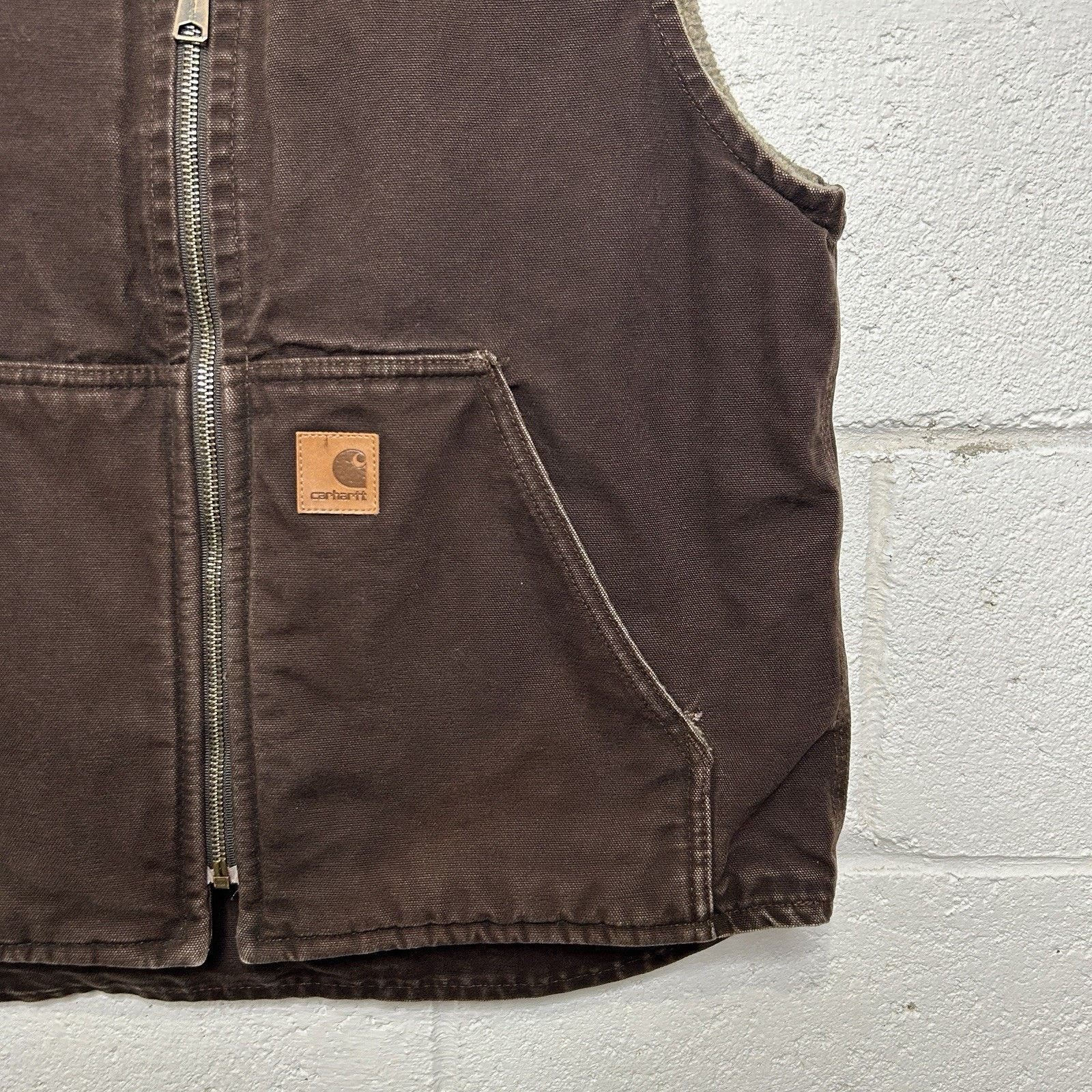 Vintage Carhartt Sherpa-Lined Rugged Vest “Dark Brown” V26