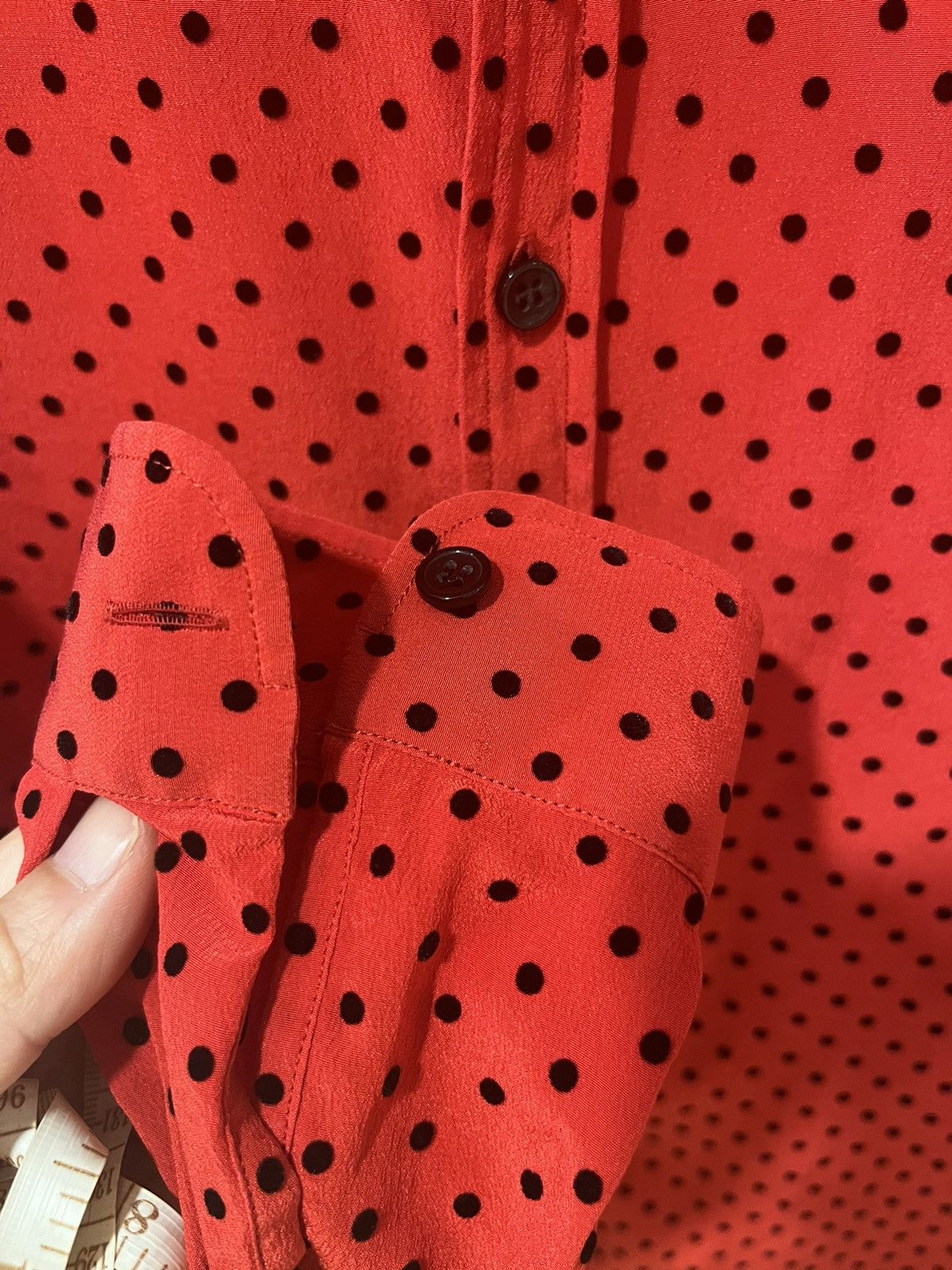 Saint Laurent Paris polka dots silk shirt collar size40 Size US M / EU 48-50 / 2 - 7 Thumbnail