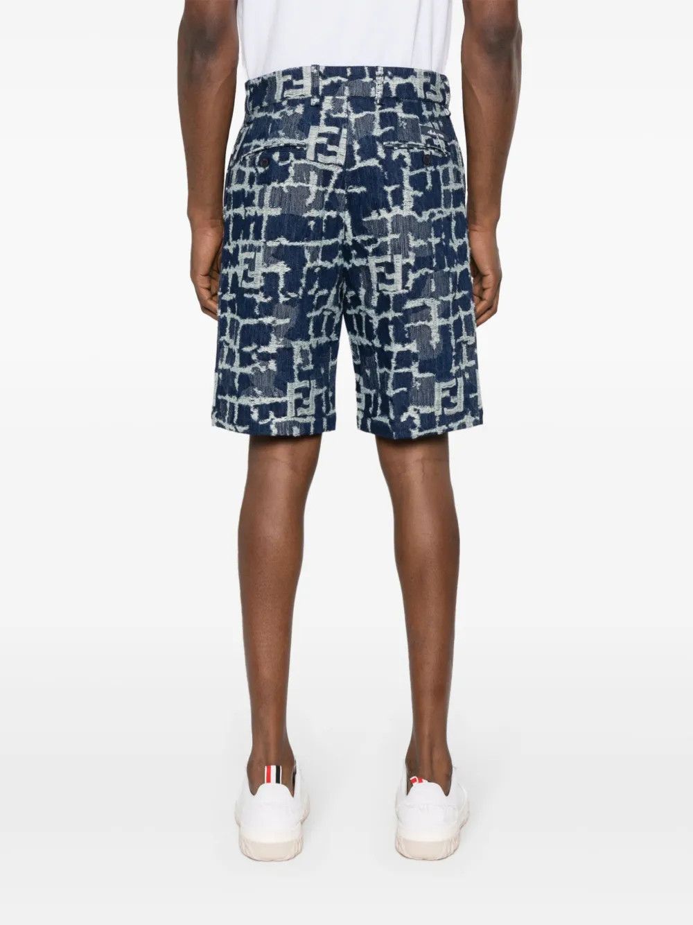 Fendi o1s1wg111025 Short Jeans in Blue/White Size US 36 / EU 52 - 3 Thumbnail