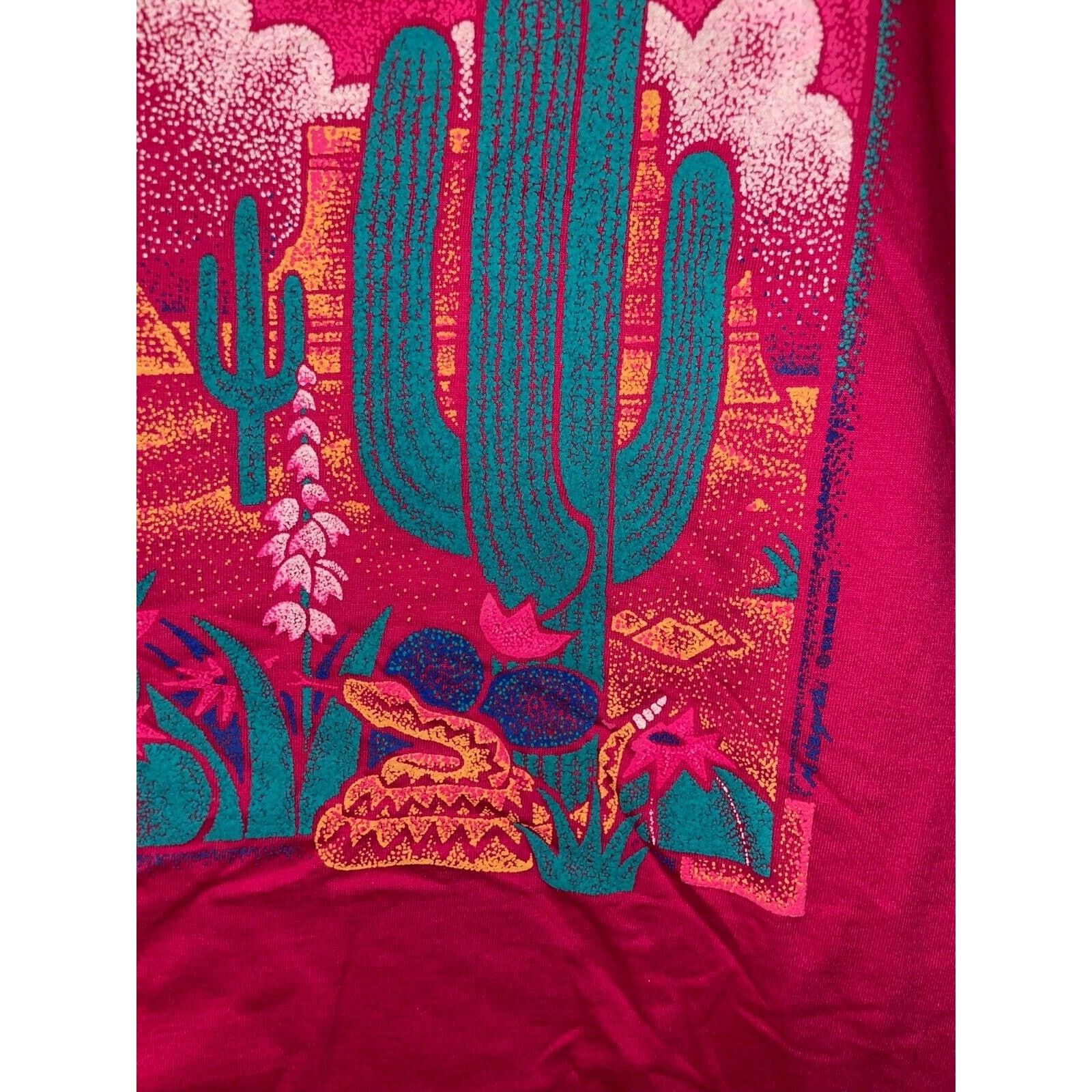 Jerzees Vintage Arizona Desert Shirt Cactus Pink Tee VTG 90s Large Size US L / EU 52-54 / 3 - 5 Thumbnail