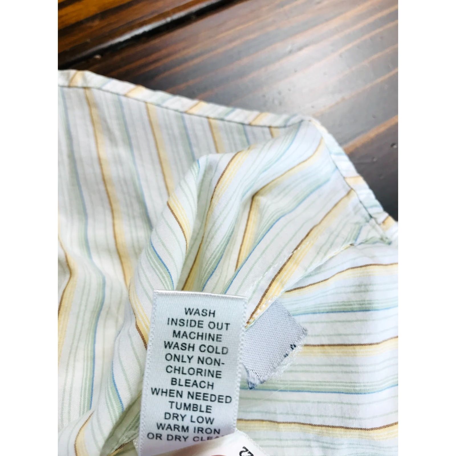 Banana Republic Banana Republic Shirt Womens Medium White Green Yellow Button Up 3/4 Sleeve Striped Casual Modern Fall Spring Summer Size M / US 6-8 / IT 42-44 - 7 Thumbnail
