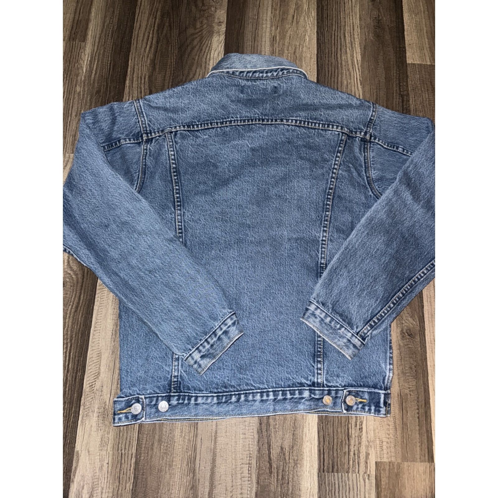 Vintage Abnormal Original Jean Jacket Blue Large Mens Jacket Denim Trucker - 20x25 Size US 33 - 5 Thumbnail