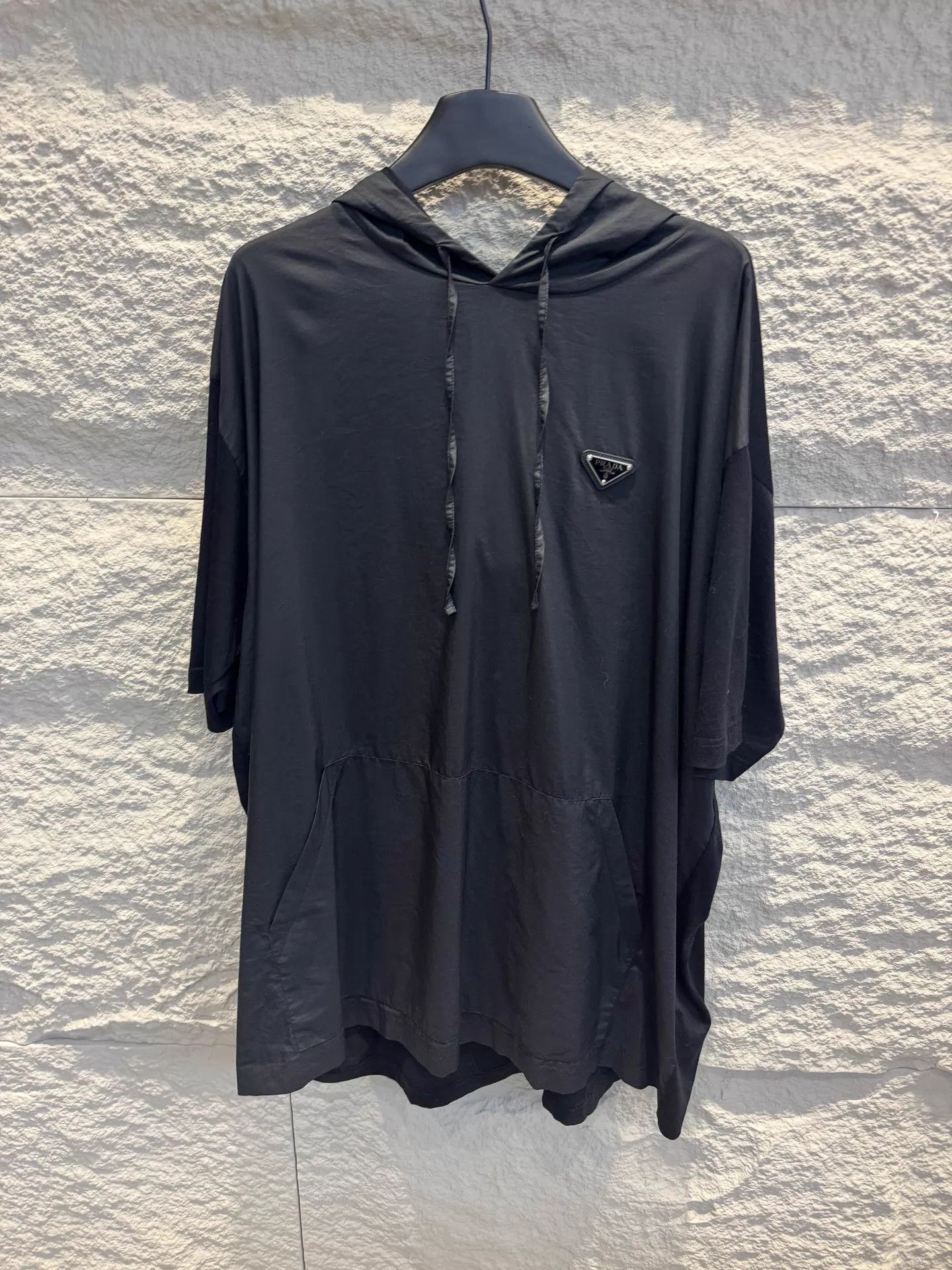 Prada Prada Black Drawstring Short Hoodie M Size US M / EU 48-50 / 2 - 1 Thumbnail