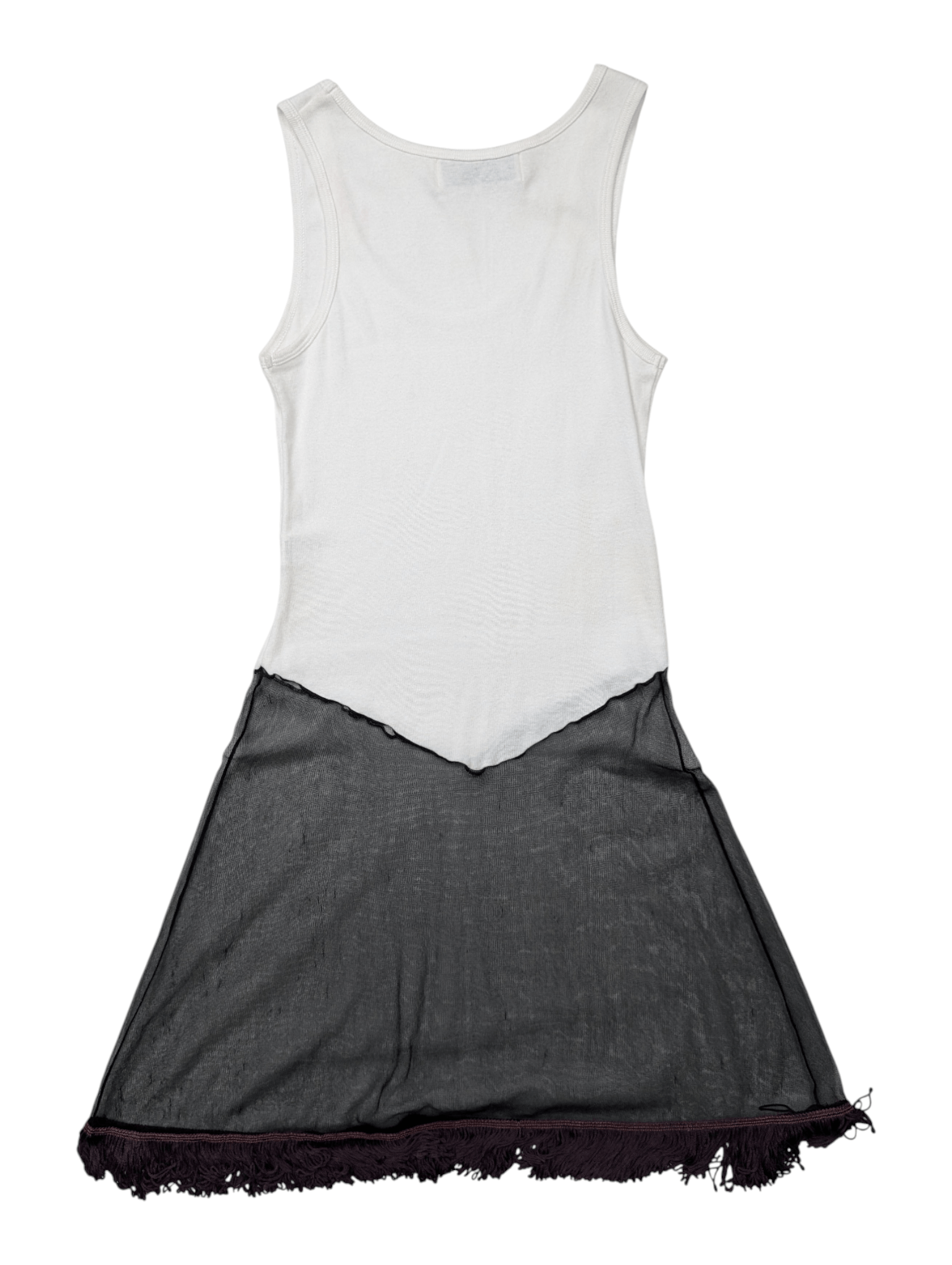 Toga Toga Archives White Cotton Top With Black Sheer Bottom Size S / US 4 / IT 40 - 2 Thumbnail