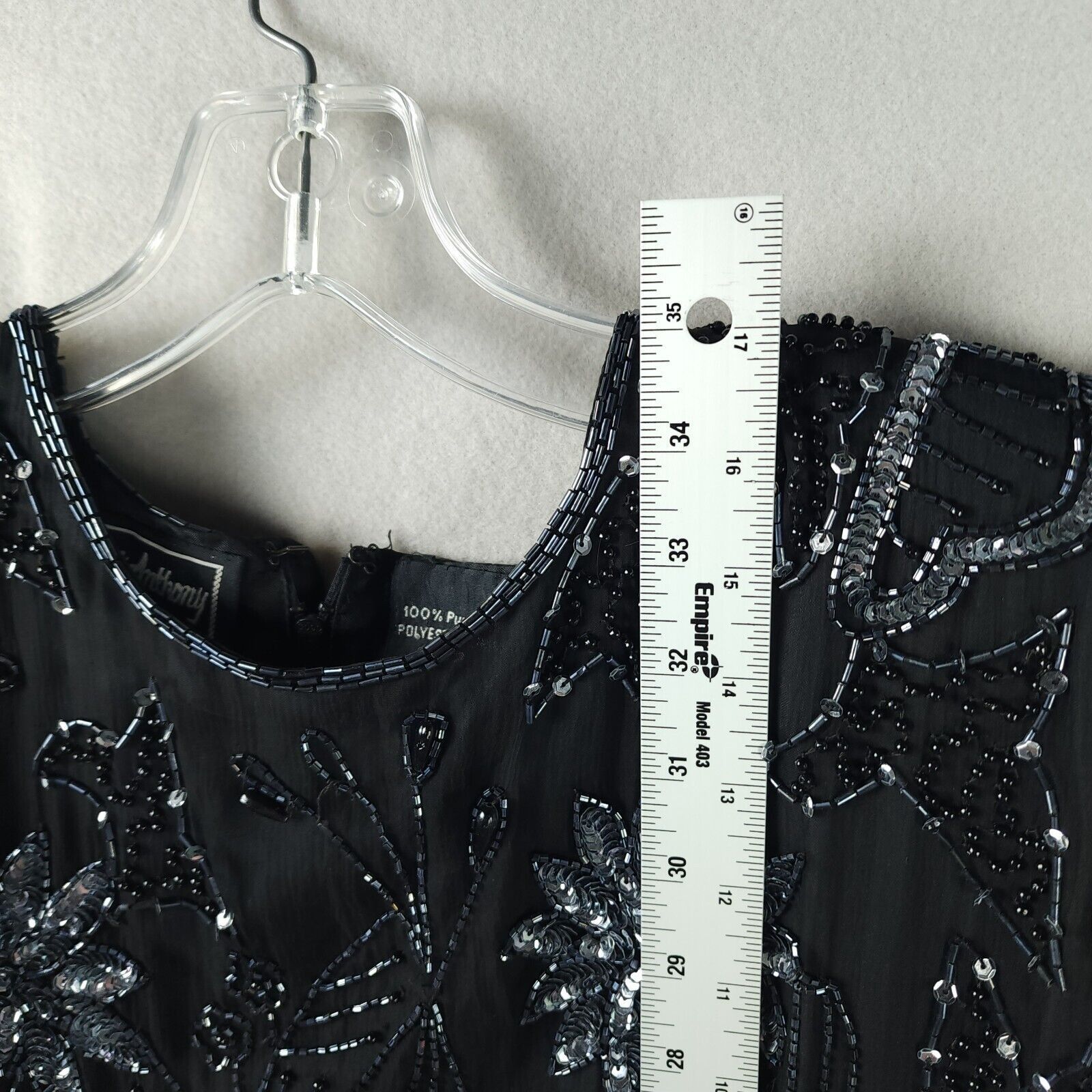 Vintage Robert Anthony Sequined Beaded Lined 100% Silk Dress P12 Size XL / US 12-14 / IT 48-50 - 6 Thumbnail