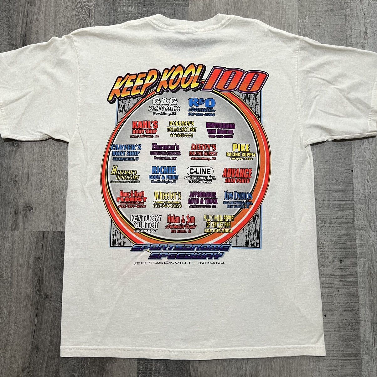 Vintage VTG Keep Kool 100 Sportsdrome Speedway Figure Eight Racing T Size US L / EU 52-54 / 3 - 3 Thumbnail