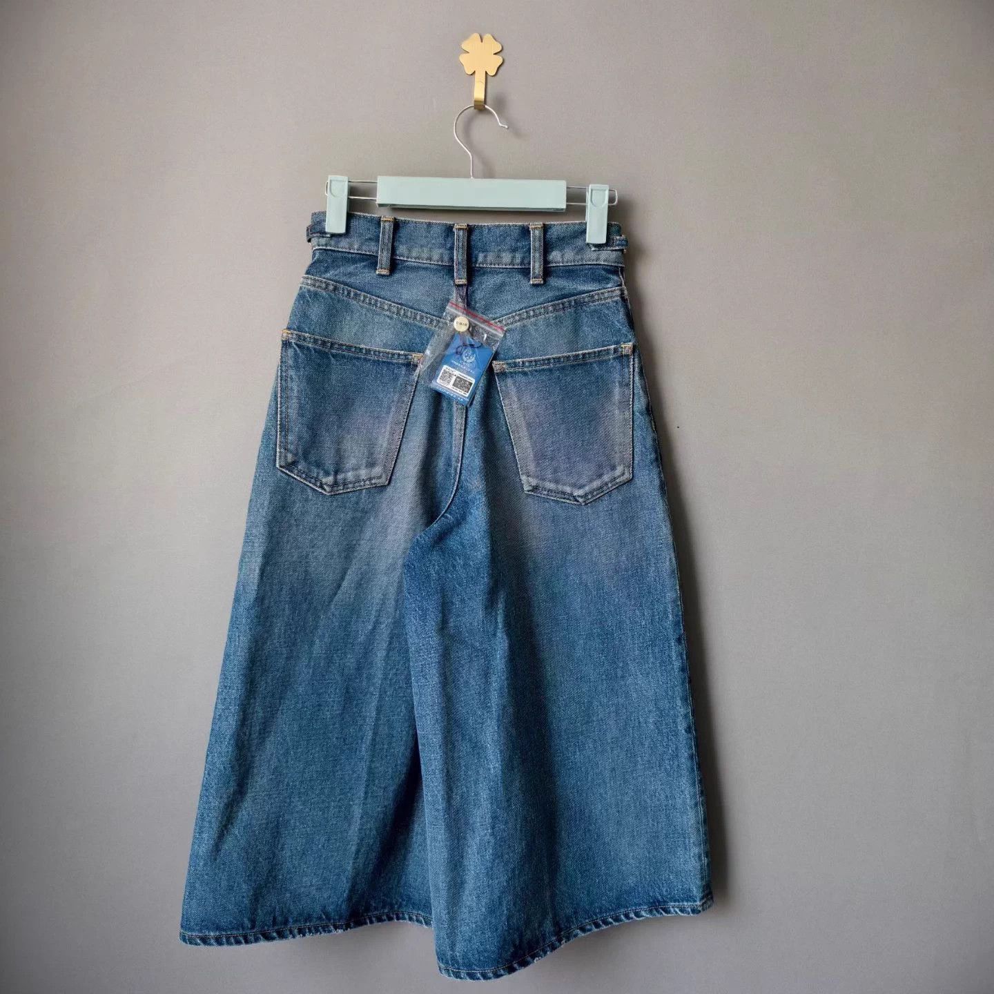 Celine Celine Triomphe Wide Leg Denim Short 24 Size 42" / US 20 - 2 Thumbnail