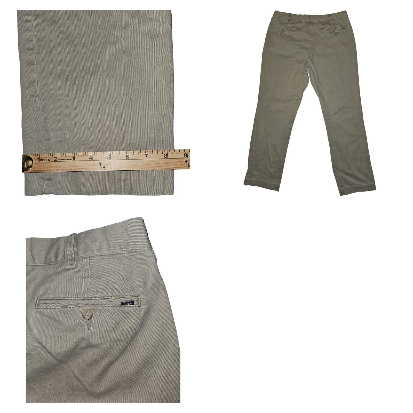 Polo Ralph Lauren Polo Ralph Lauren Chino Pants Men 35x30.5 Khaki Classic Fit Beige Cotton Flat Front Straight 30.5 Inseam Preppy City School Mens Size US S / EU 44-46 / 1 - 8 Thumbnail