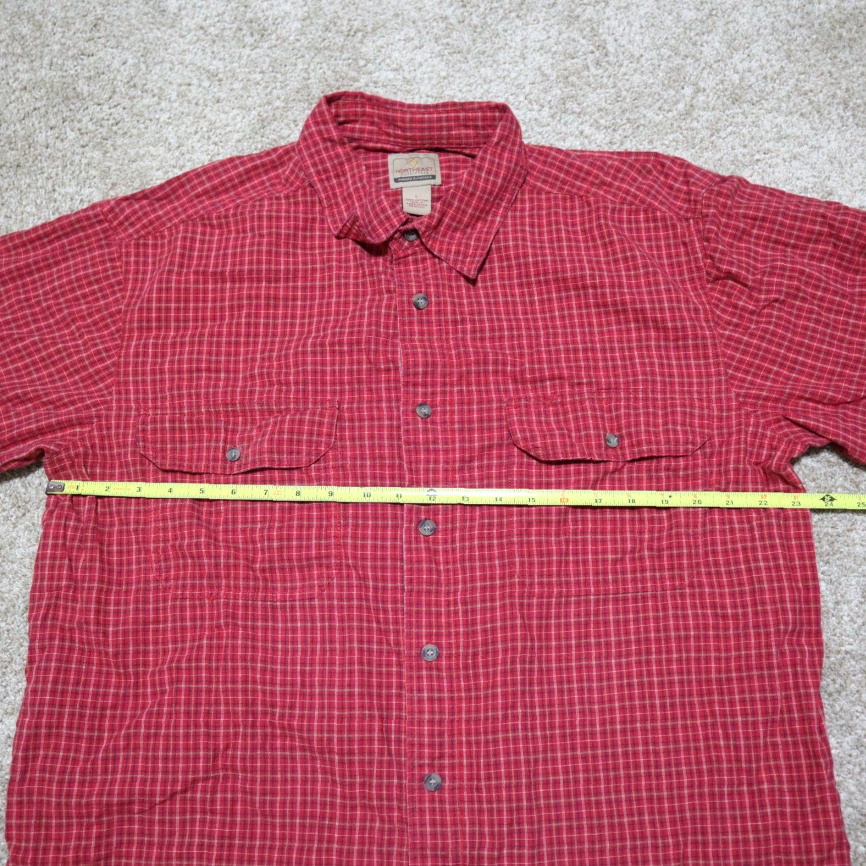 Urban Outfitters VINTAGE Outfitters Red Plaid Cotton Button-Up Shirt Men's Large Short Sleeve Bobby Socks Size US L / EU 52-54 / 3 - 5 Thumbnail