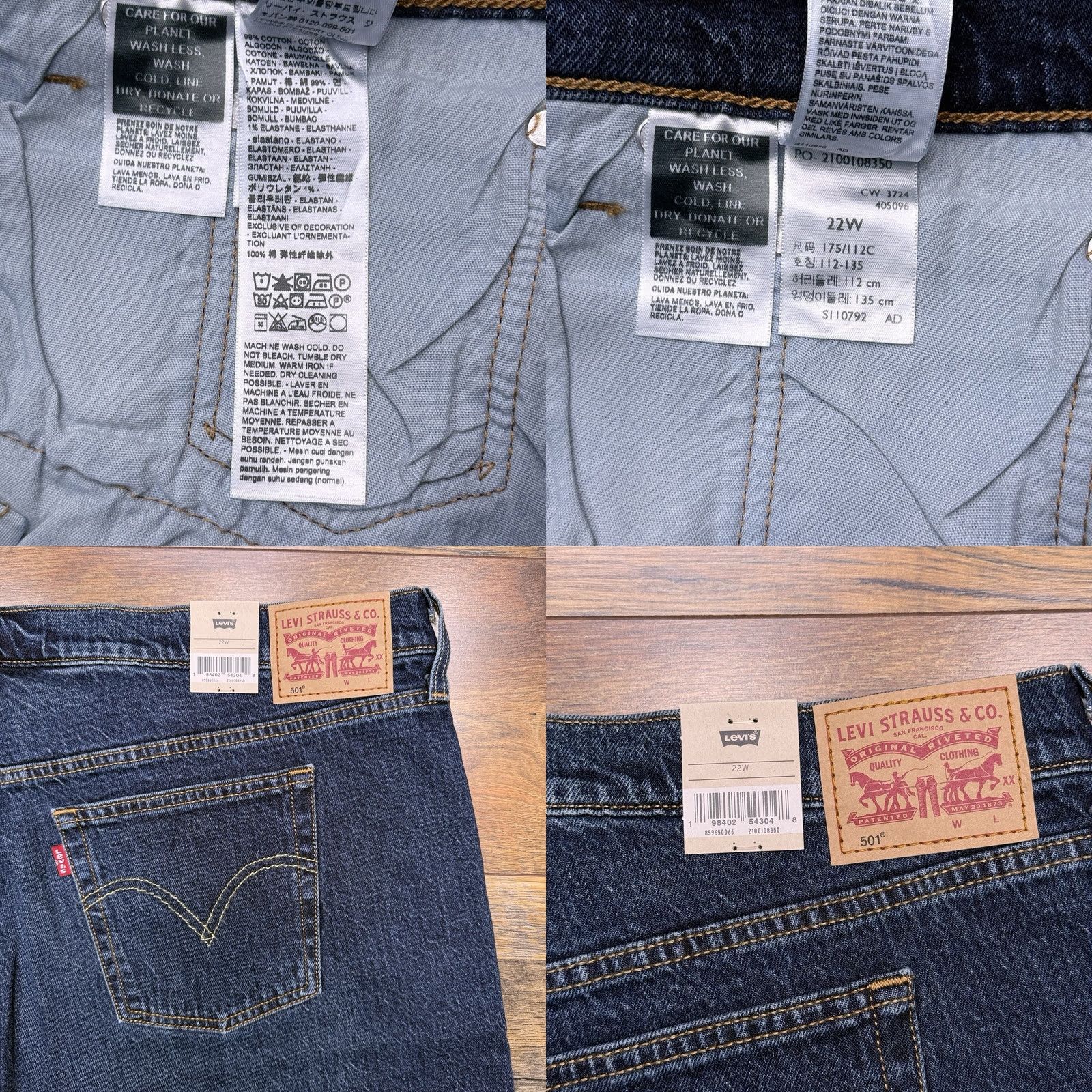 Levi's Levi's 501 Shorts Womens 22W Button Fly High Rise Stretch Denim Casual Blue 5-Pocket Womens Plus"} Size 40" / US 18 - 8 Thumbnail