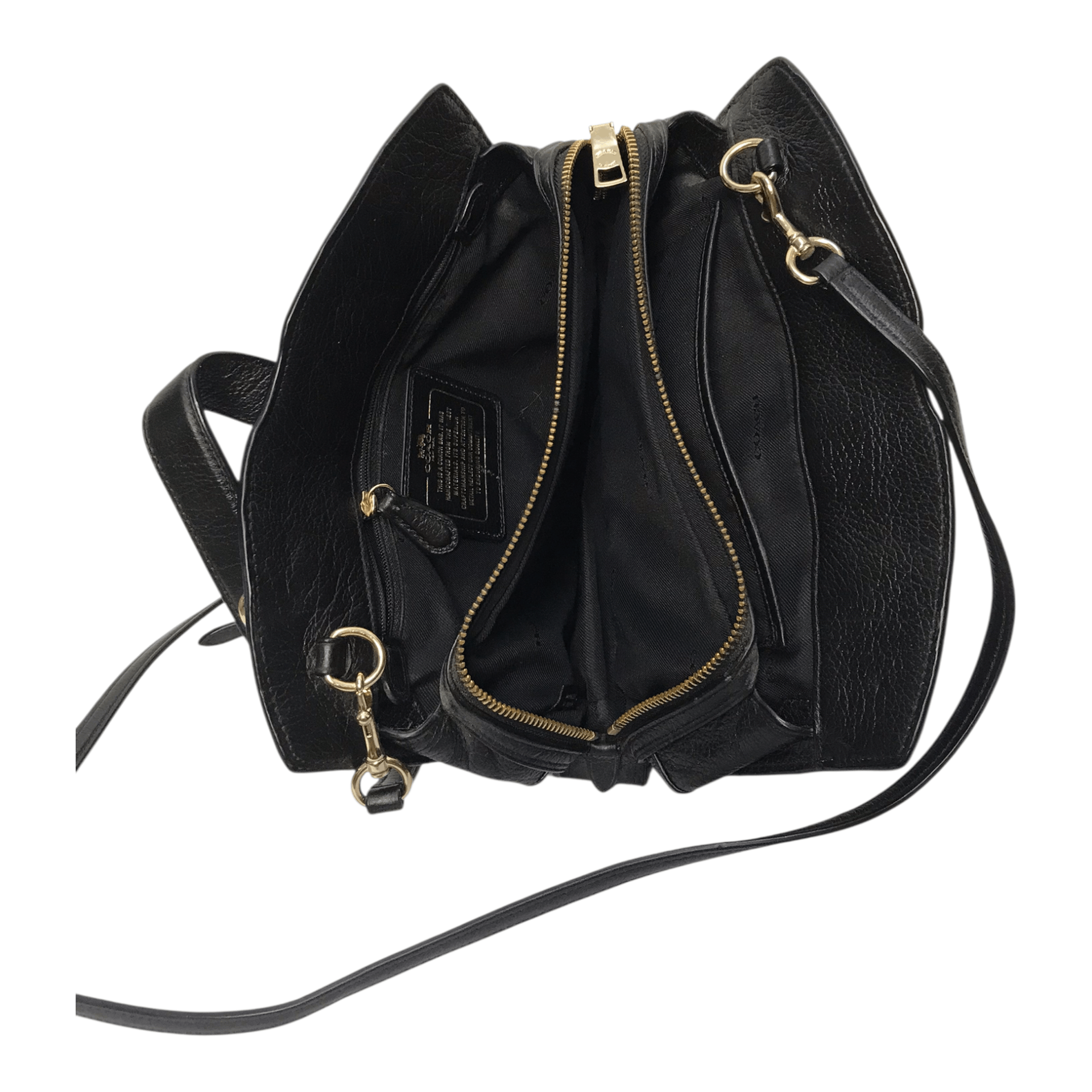 Coach Coach Leather Black Sling/Tote Bag Size ONE SIZE - 9 Thumbnail