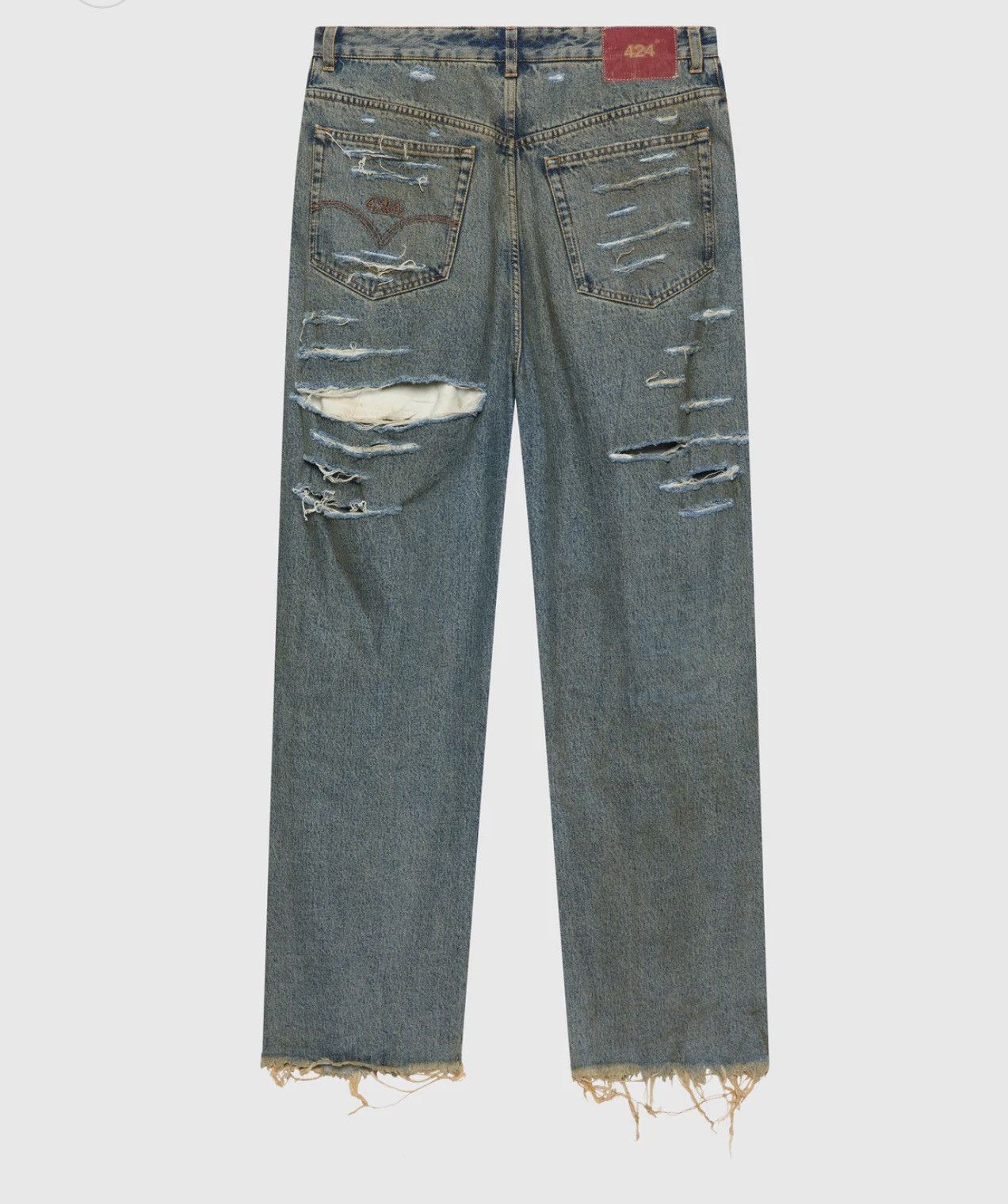424 424 Distressed Big Daddy Denim Blue Size 44 fits 28/30 Size US 28 / EU 44 - 4 Thumbnail