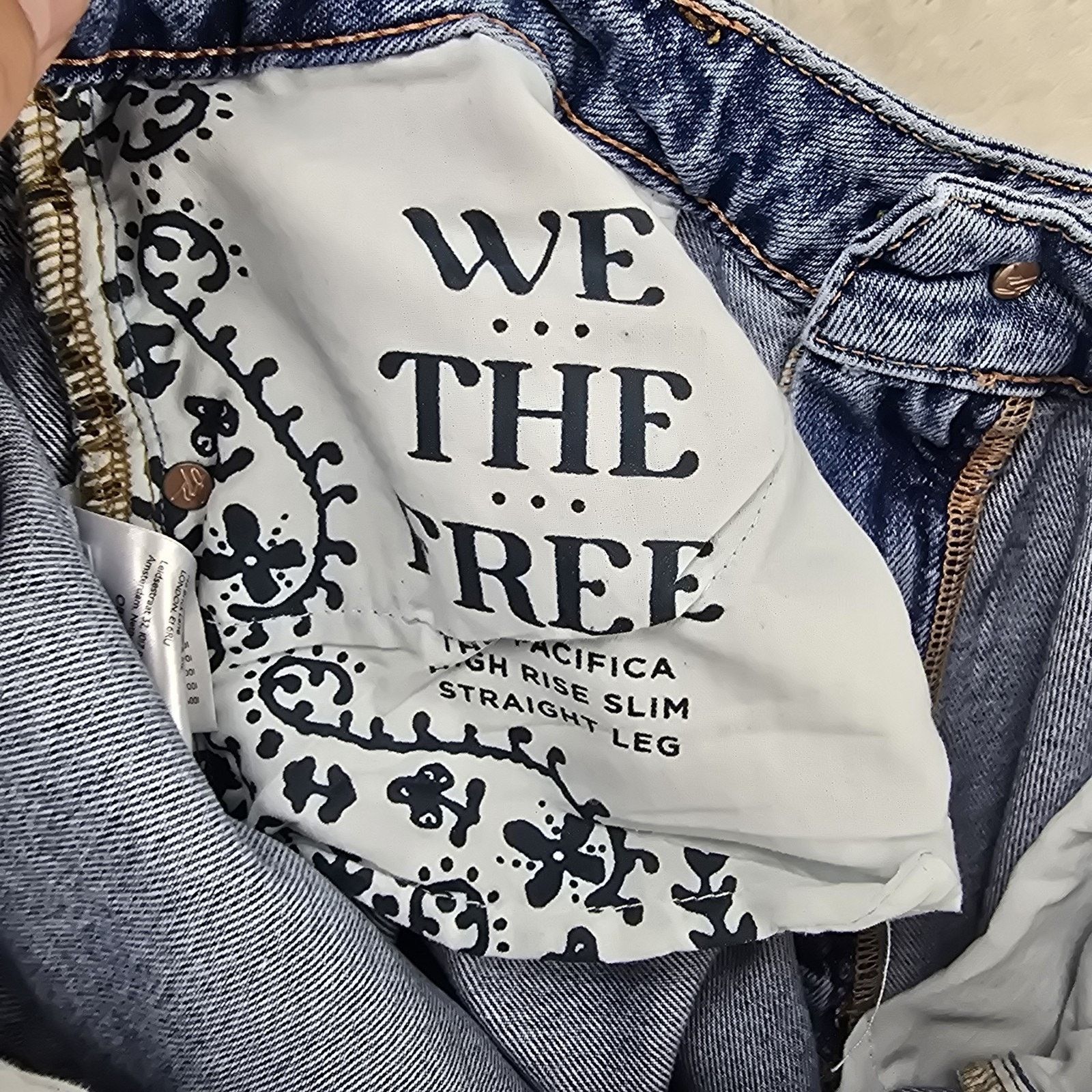 Free People Free People We The Free Pacifica Slim Straight Leg Jeans 32 Size 32" / US 10 / IT 46 - 5 Thumbnail