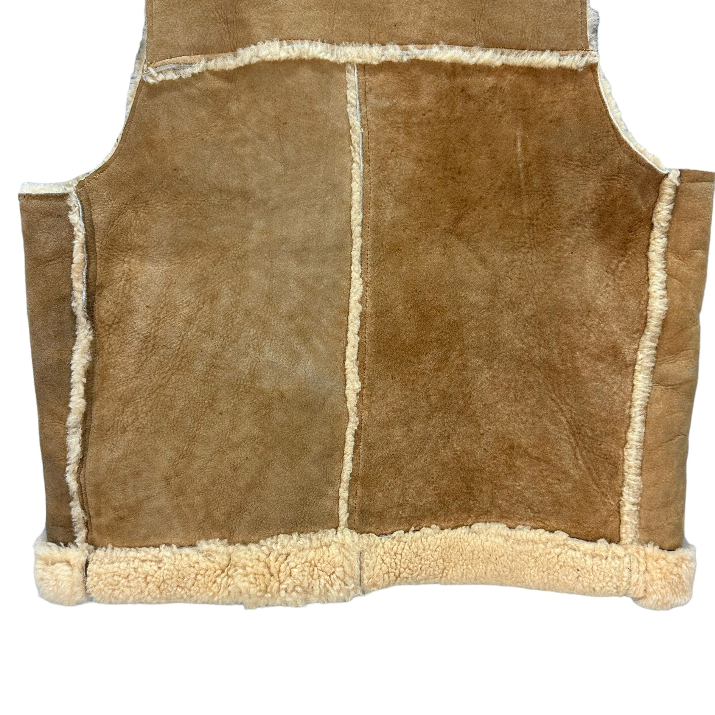 Vintage VINTAGE SHEARLING SUEDE LEATHER VEST #7585-155 Size US M / EU 48-50 / 2 - 9 Thumbnail