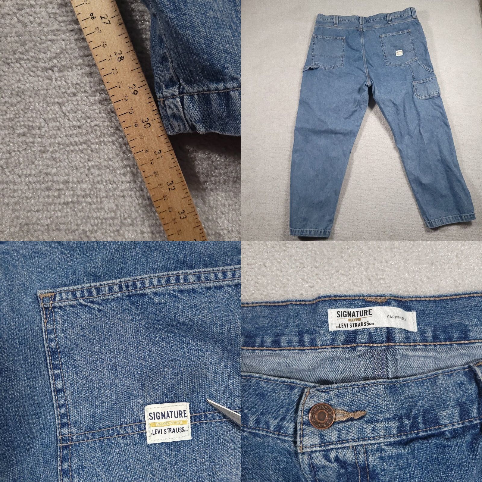 Levi's VINTAGE Levi’s Strauss Signature Gold Label Carpenter Jeans Mens 46X32 Regular Denim Gold 42X31 Jeans Mens CarpentER Workwear Stains Included Size US 30 / EU 46 - 9 Thumbnail