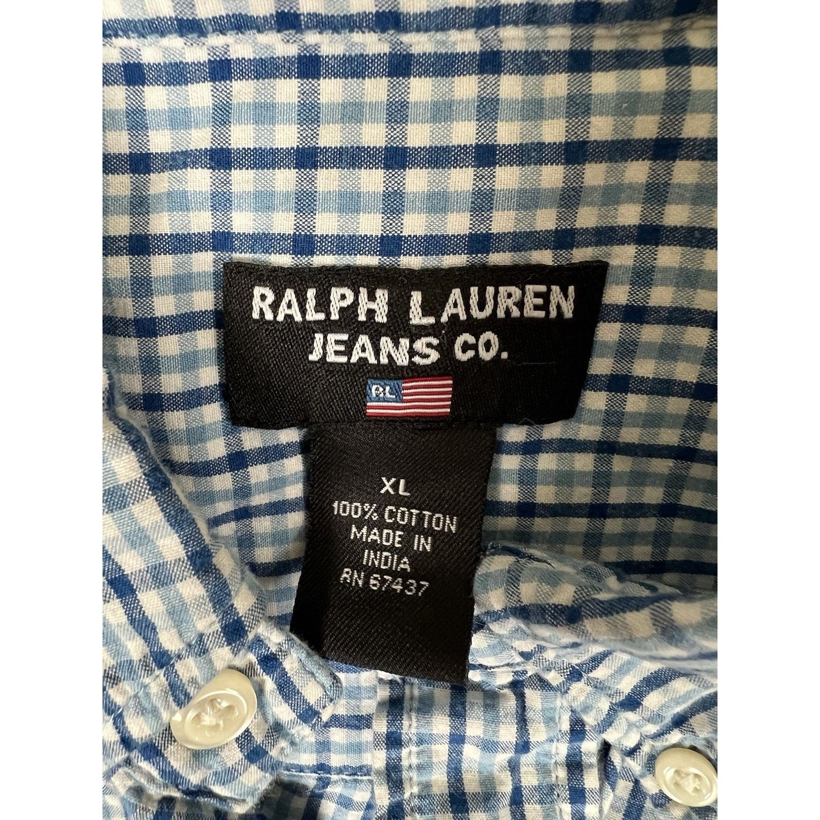 Ralph Lauren Vintage Ralph Lauren Jeans Co Short Sleeve Plaid Button Up S Size US XL / EU 56 / 4 - 3 Thumbnail
