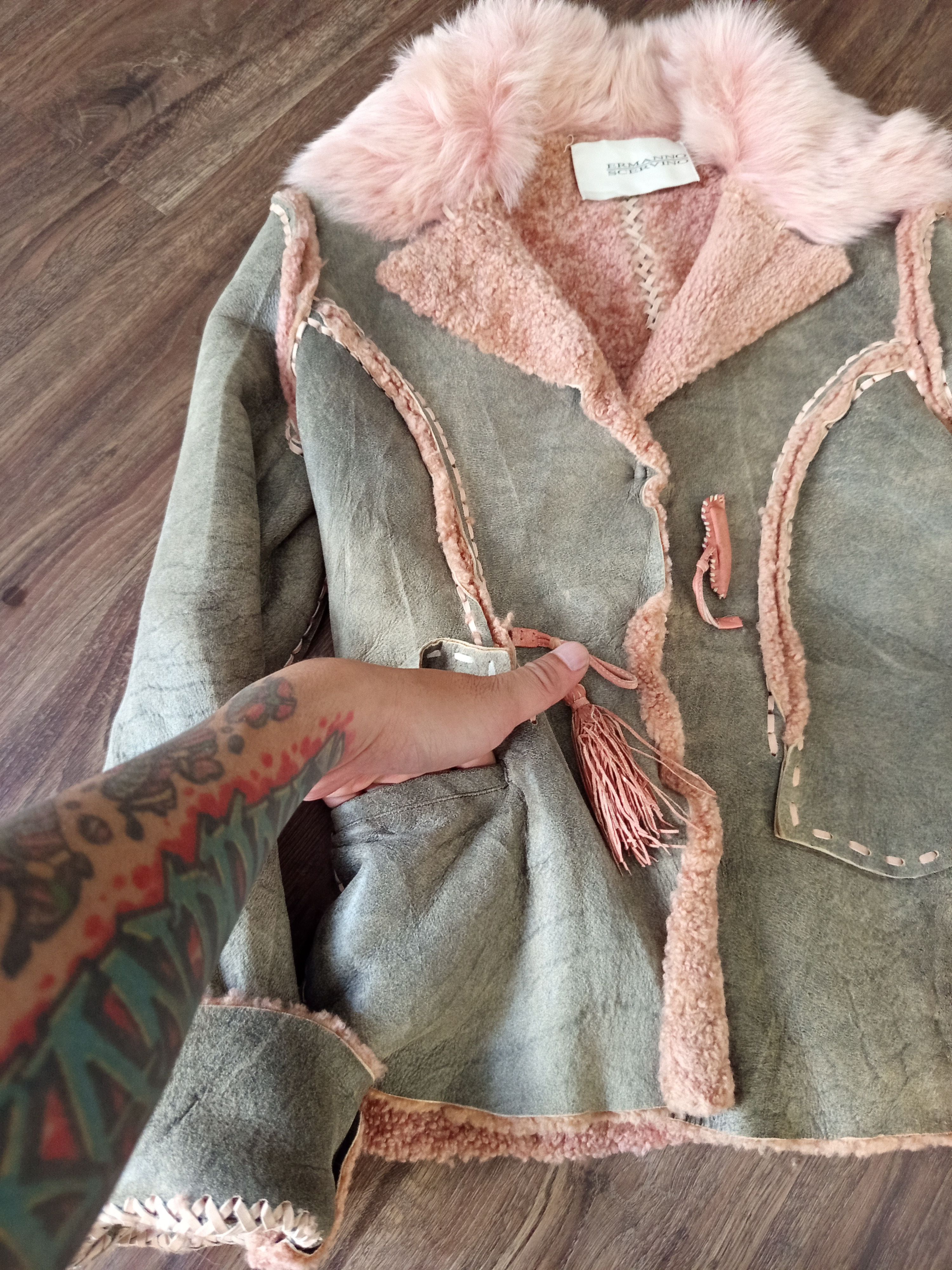 Ermanno Scervino Y2K Ermanno Scervino Shearling Fur Collar Leather Jacket Size M / US 6-8 / IT 42-44 - 11 Thumbnail