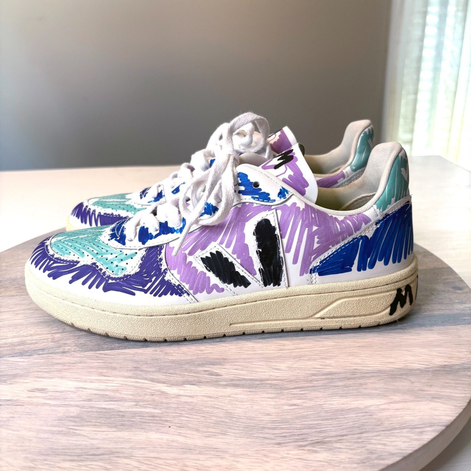 Veja Veja V-10 Leather X Marni Orchid Black Sneakers US Size 8 Size US 8 / IT 38 - 6 Thumbnail