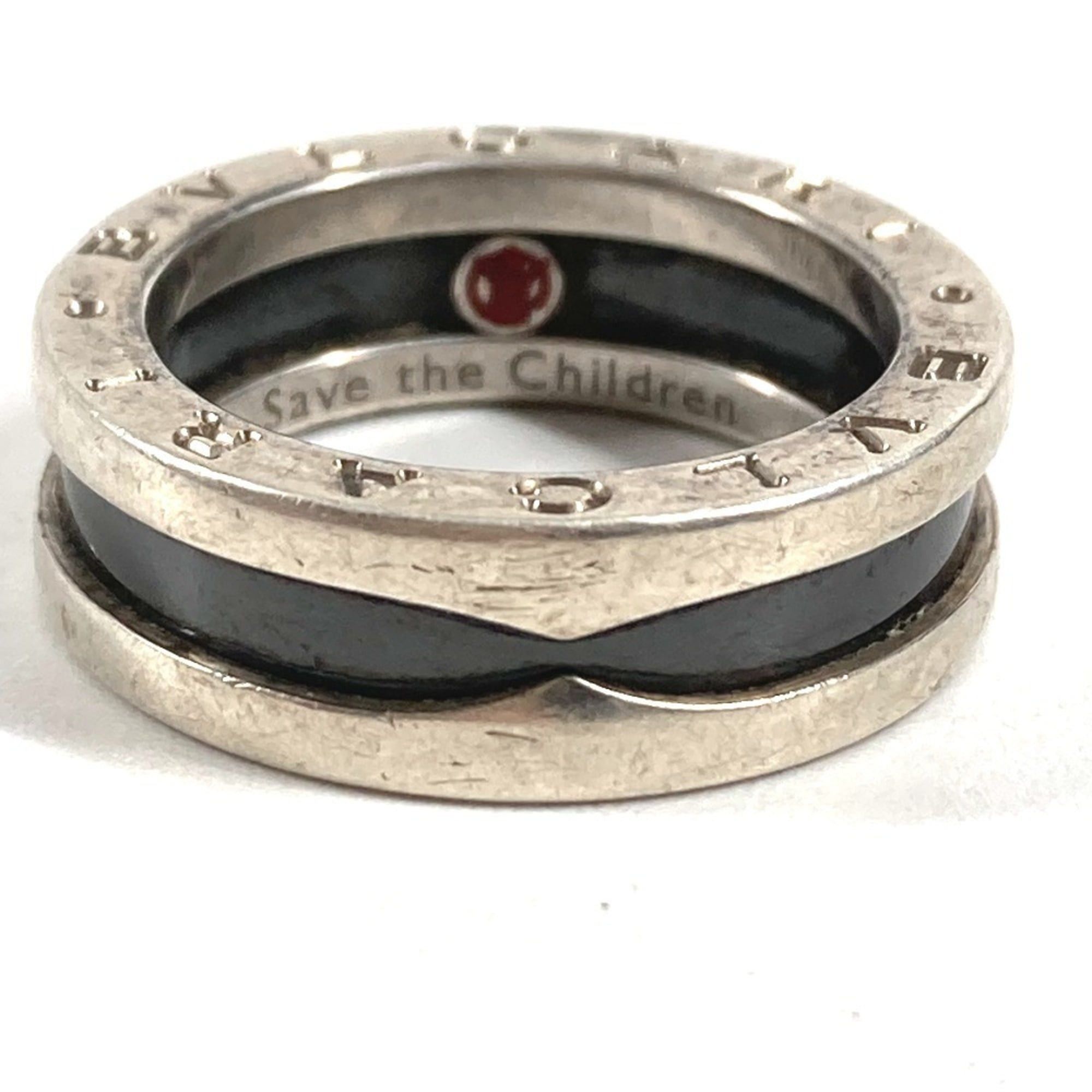 BVLGARI SAVE THE CHILDREN Ring AG925 Black for Men and Women 1