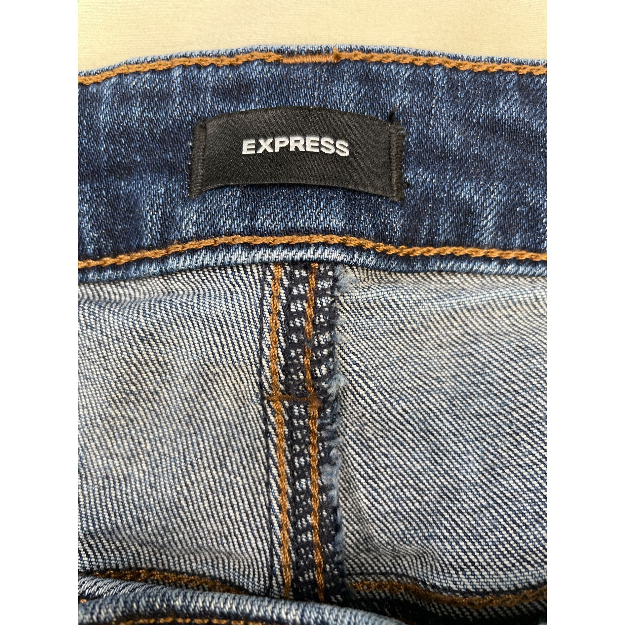 Express Express Mens Blue wash Jeans Slim fit Stretch Size 32 x 30 S Size US 32 / EU 48 - 3 Thumbnail