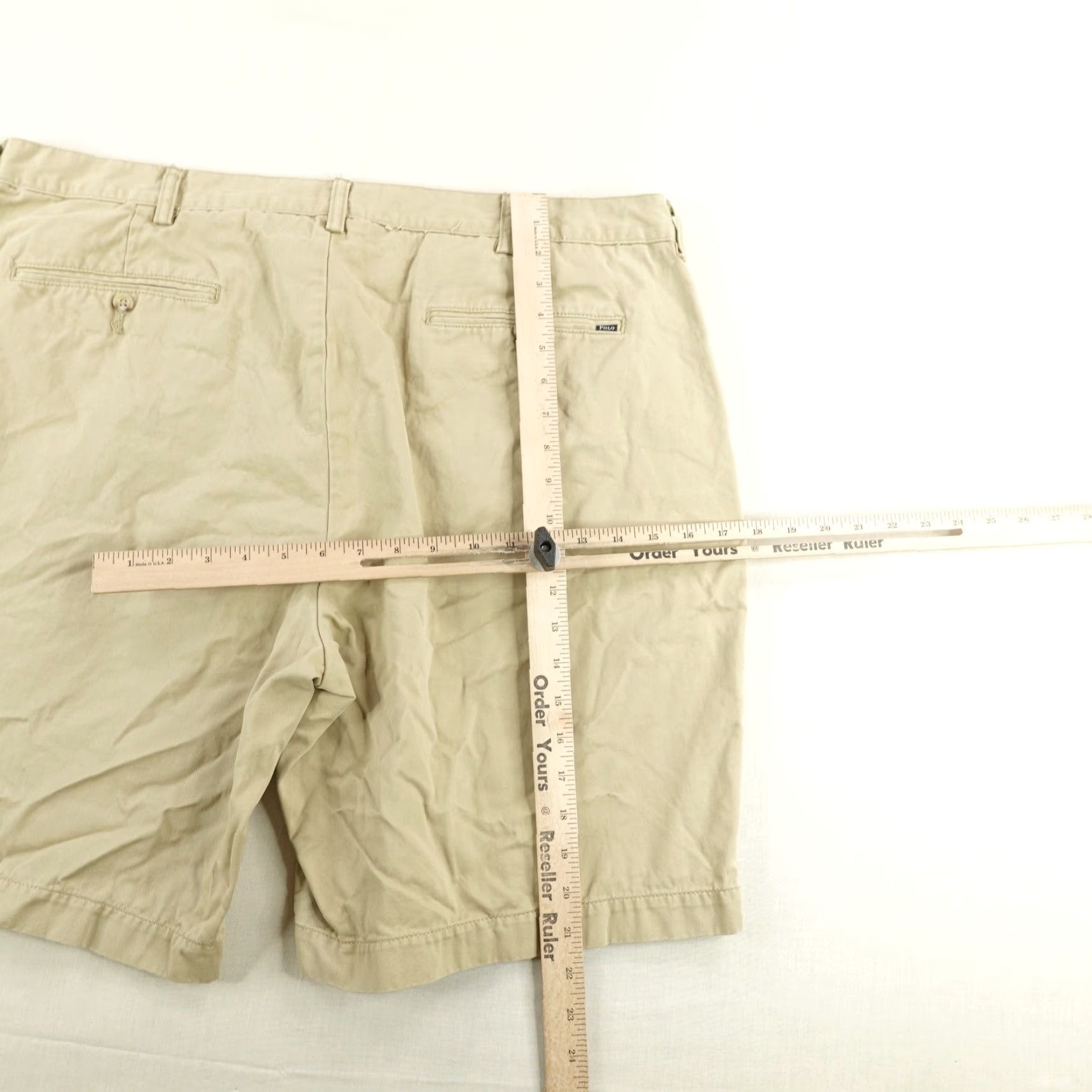 Polo Ralph Lauren Polo Ralph Lauren Shorts Mens 42 Khaki Classic Fit Chino Flat Front Tan Cotton Size US XL / EU 56 / 4 - 7 Thumbnail