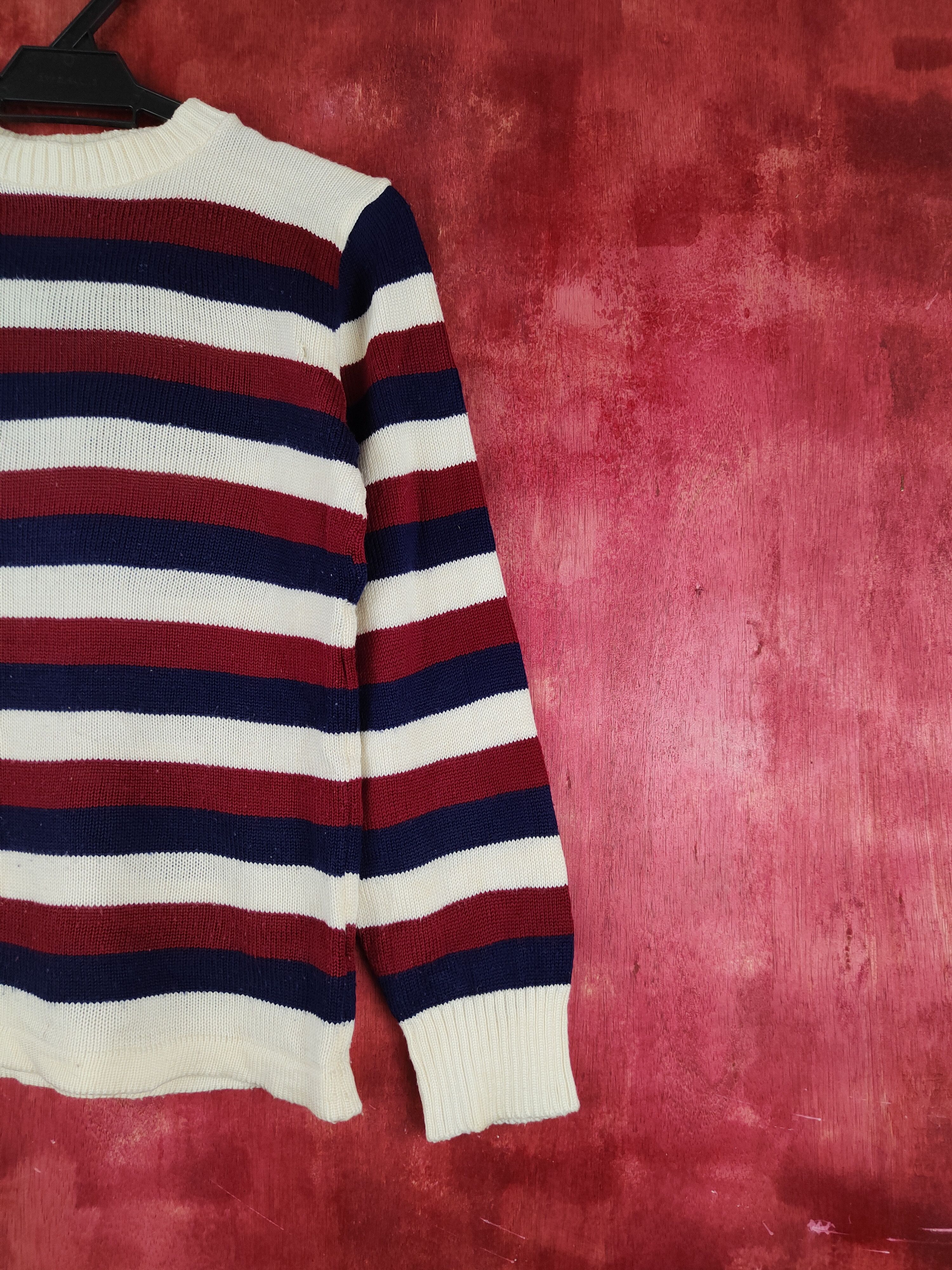 Japanese Brand Japanese Brand Cream Red Stripe Knitwear Sweatshirt #S1505 Size S / US 4 / IT 40 - 6 Thumbnail