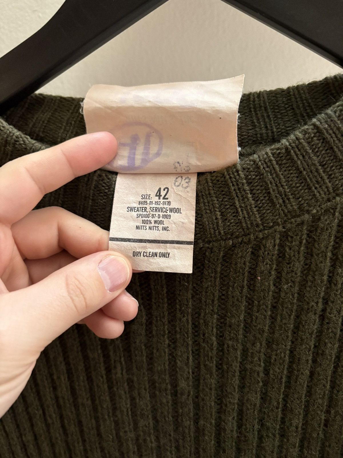 Vintage Mitt’s Nitts VTG 90s army green military wool sweater Size US S / EU 44-46 / 1 - 3 Thumbnail