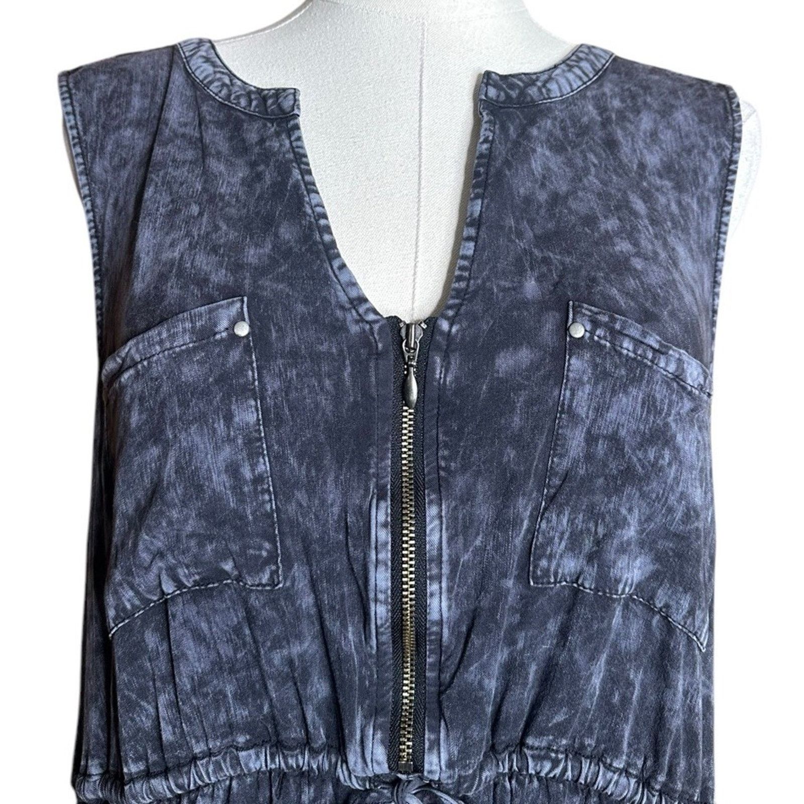 Other Torrid Mini Challis Zip-Front Shirt Dress Acid Wash Black L Size L / US 10 / IT 46 - 2 Thumbnail