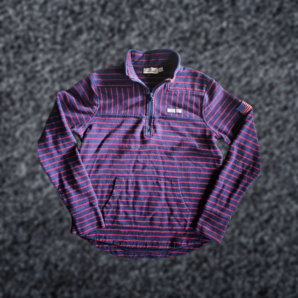 Vineyard Vines Vineyard Vines Sweatshirt 1/4 Zip XS Striped Multicolor 100% Cotton Marlin Logo Mock Neck Womens Long Sleeve Pullover Small/XS? Size XS / US 0-2 / IT 36-38 - 1 Thumbnail