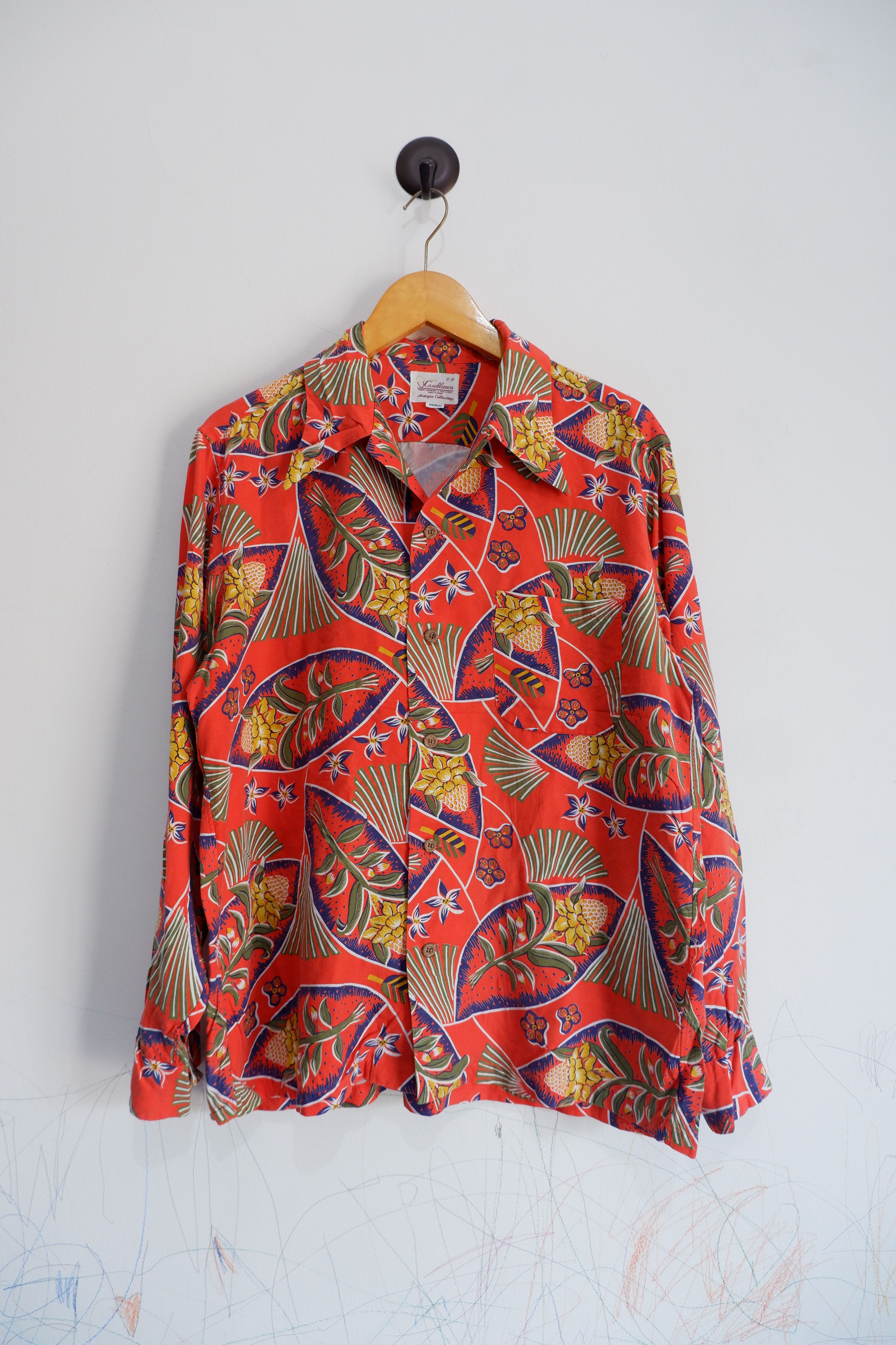 Japanese Brand Vintage THE CASABLANCA Open Collar Rayon Hawaiian Shirt Size US M / EU 48-50 / 2 - 2 Thumbnail