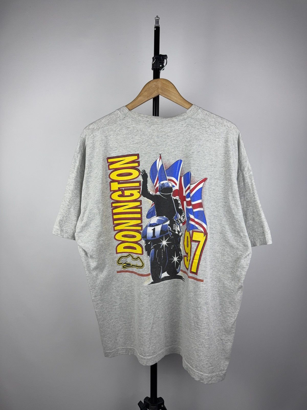 Other ⚡️Vintage 90s Crazy Donington 97 Rare Moto racing T-shirt Size US XL / EU 56 / 4 - 8 Thumbnail