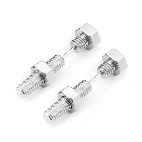 Designer × Jewelry Unisex Punk Rock Nail Screw Stud Earrings Size ONE SIZE - 4 Thumbnail