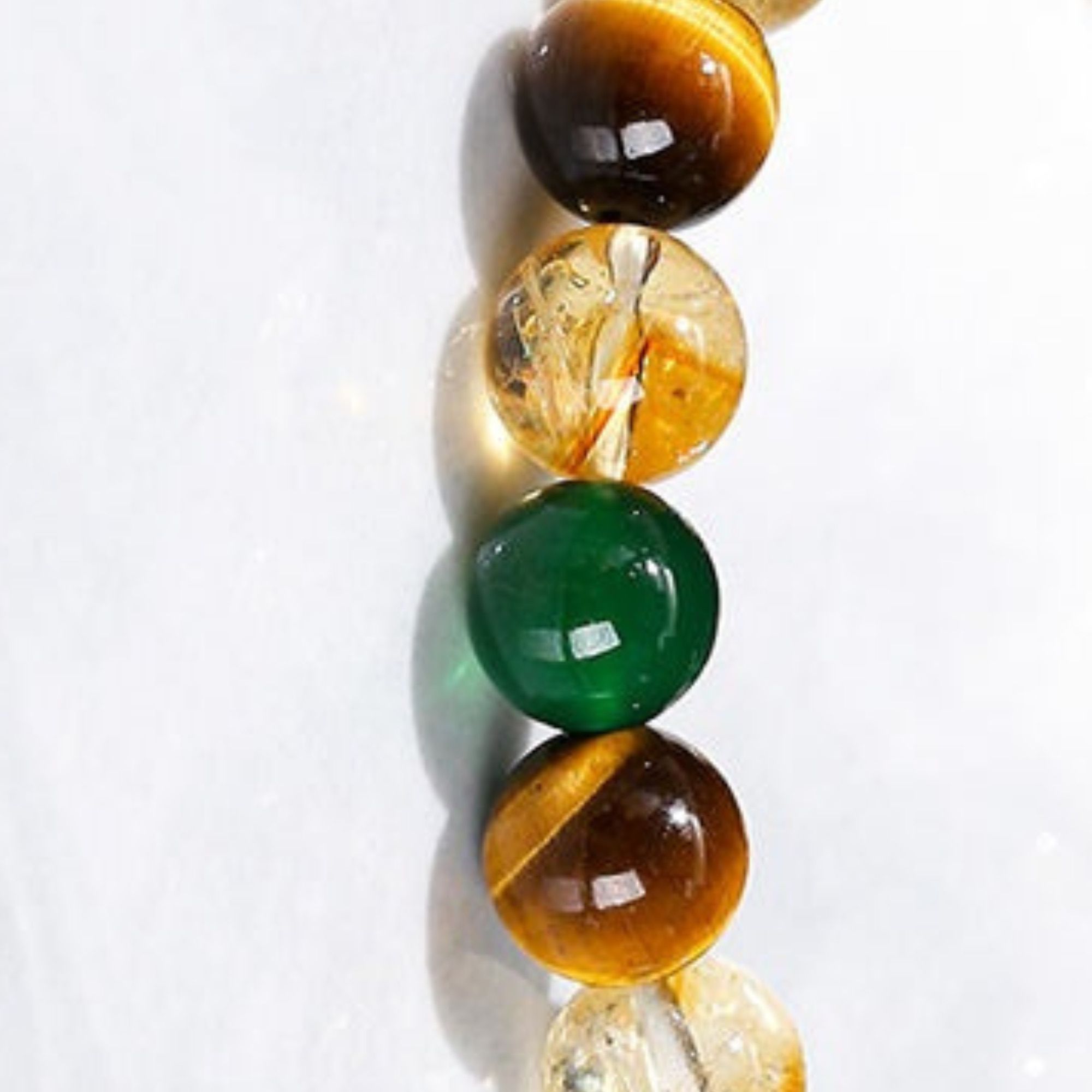 Other Natural Yellow Tiger Eye Green Agate Citrine Bracelet Size ONE SIZE - 3 Thumbnail