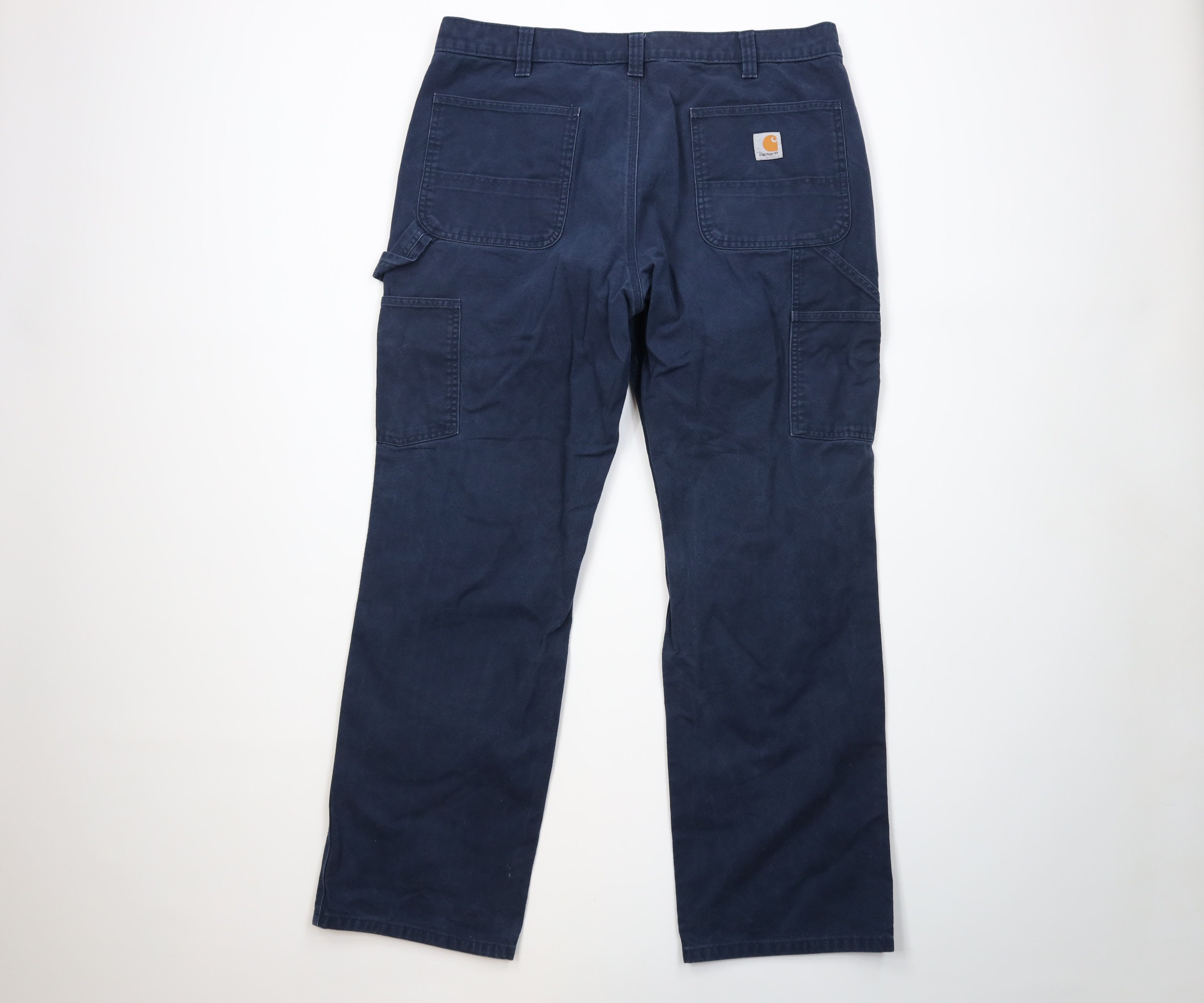 Carhartt Vintage Y2K Carhartt Wide Leg Dungaree Pants Navy Blue Size US 38 / EU 54 - 11 Thumbnail