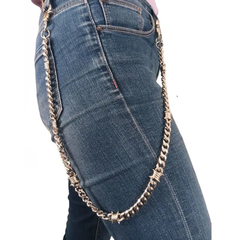 Jewelry Wire Barbed Cuban Link Chain Belt keychain Size ONE SIZE - 2 Thumbnail