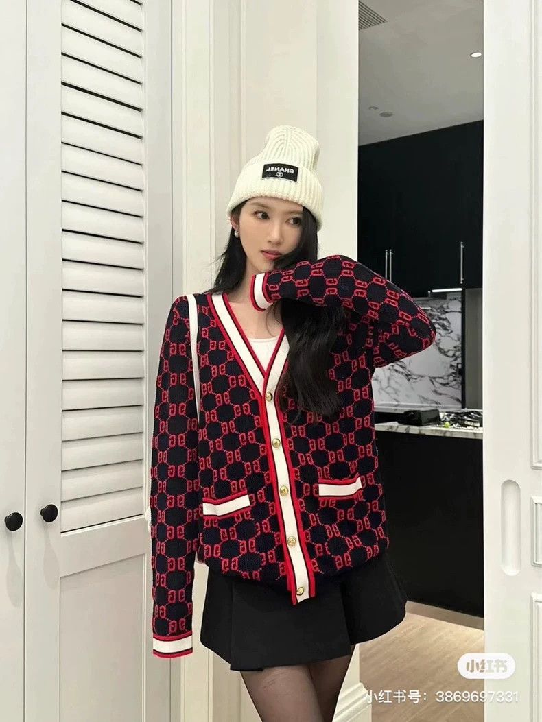 Gucci Gucci Double G old-fashioned full-printed knit cardigan jac Size US XS / EU 42 / 0 - 4 Thumbnail