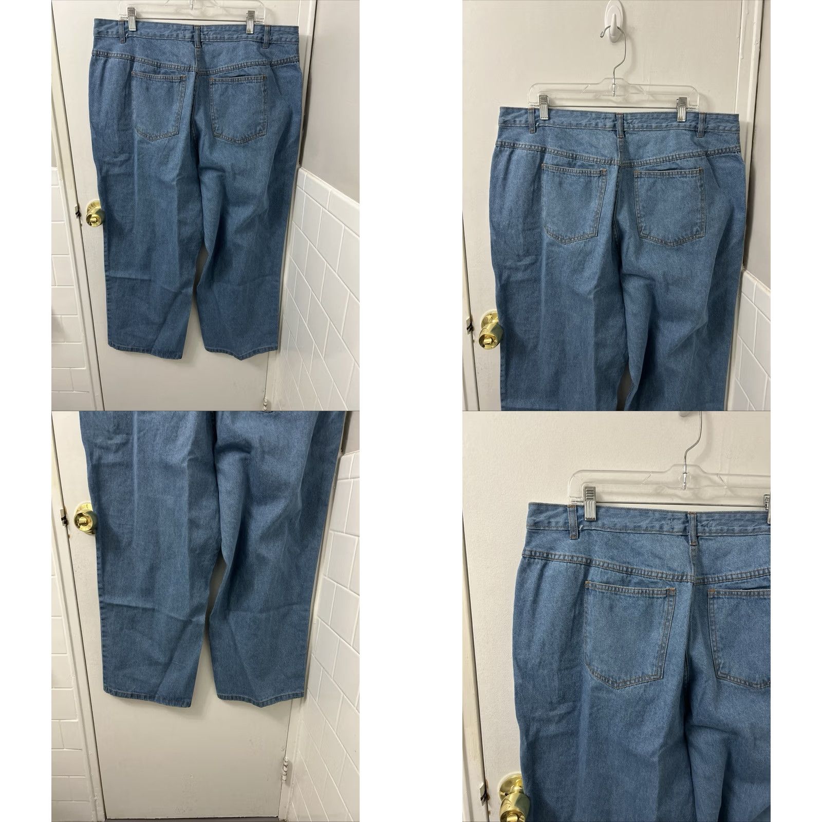 Vintage VINTAGE Woman Within Jeans Womens 20x28 Blue Wash Natural Fit Straight Leg Denim NWT Size 42" / US 20 - 8 Thumbnail