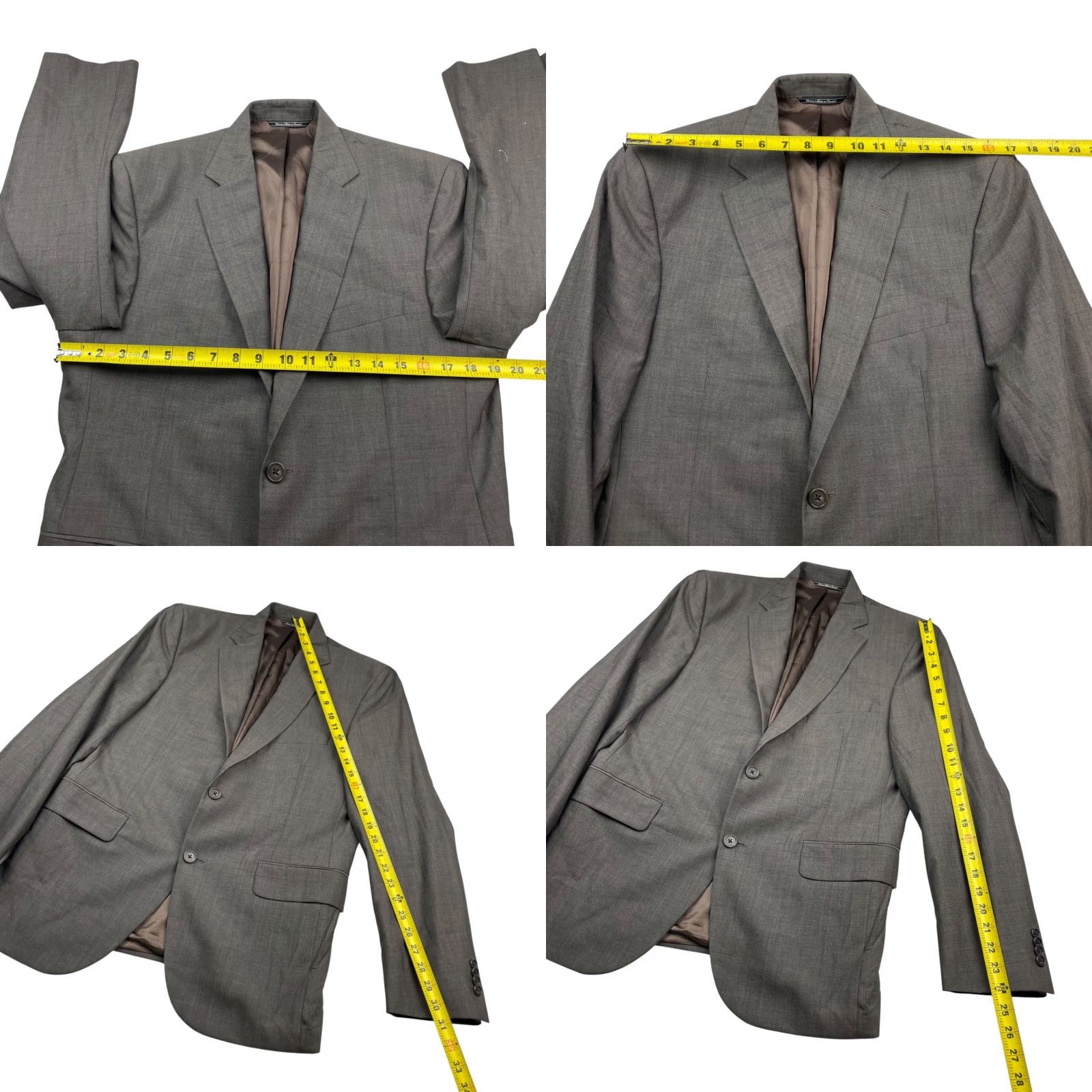 Jack Victor Jack Victor Blazer Napoli Men's 40S Wool 2-Button Brown Mens Size 40R - 8 Thumbnail
