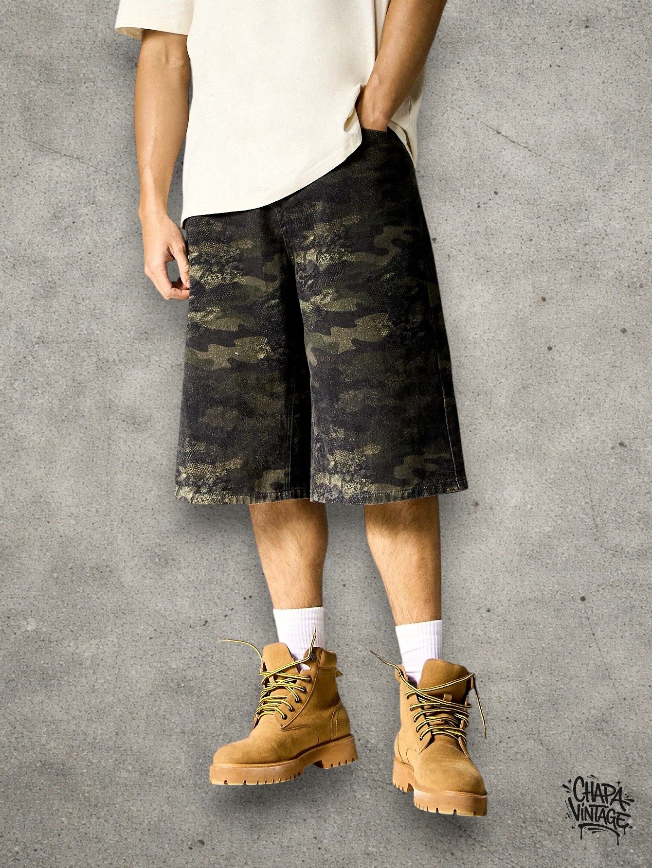 Japanese Brand Camo denim shorts Size US 32 / EU 48 - 1 Thumbnail