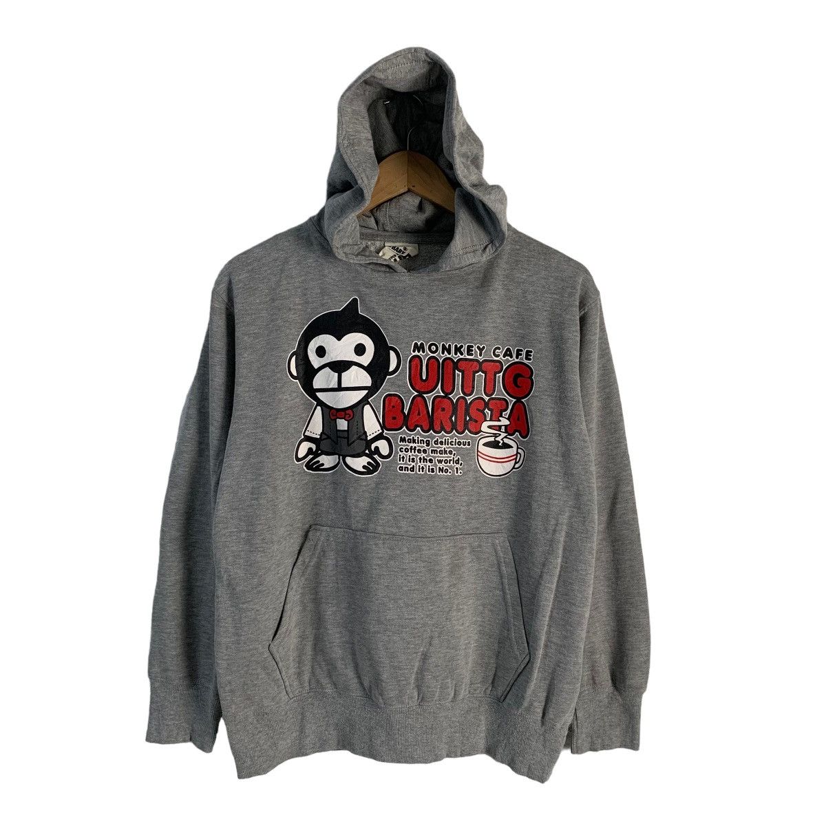 Japanese Brand Uittg Baby Monkey Cafe Barista Pullover Hoodie Size US M / EU 48-50 / 2 - 1 Thumbnail