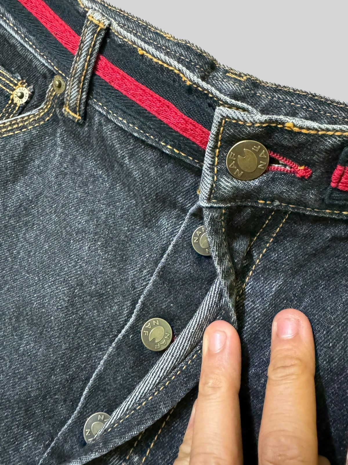 Japanese Brand NAF NAF BAGGY CARPENTER JNCO STYLE DENIM Size US 27 - 8 Thumbnail