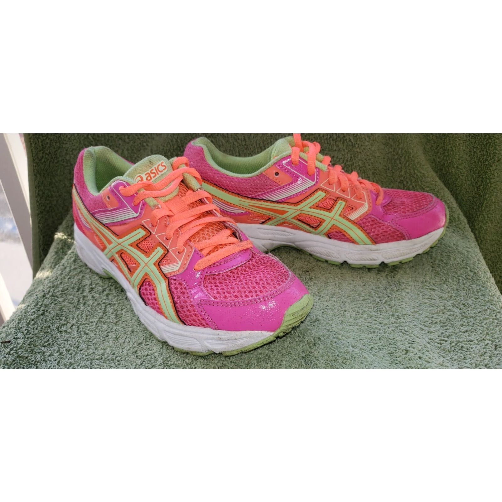 Asics VINTAGE ASICS Gel Contend 3 Women's 4M Pink Mint Green Running Exercise Walking Shoes C566N Mens Womens Girls Size US 4 / IT 34 - 4 Thumbnail