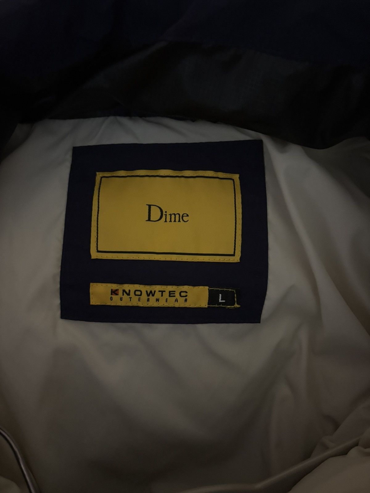 Dime Dime Navy Contrast Puffer Coat Size US L / EU 52-54 / 3 - 4 Thumbnail