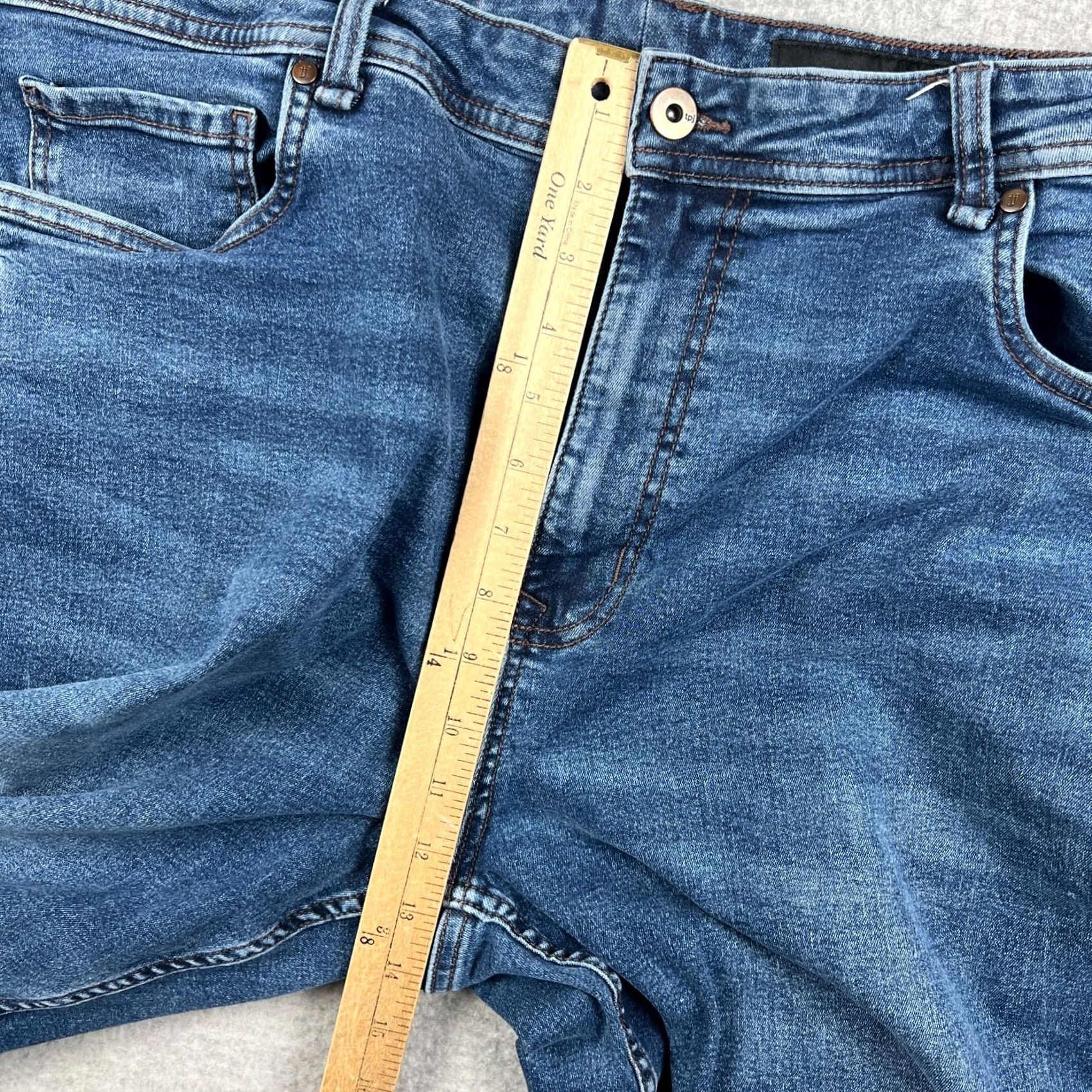 Denime The Perfect Jean NYC Jeans Mens Blue Denim Stretch 42x30 Thick Thicc Pockets Pants Size US 42 / EU 58 - 6 Thumbnail