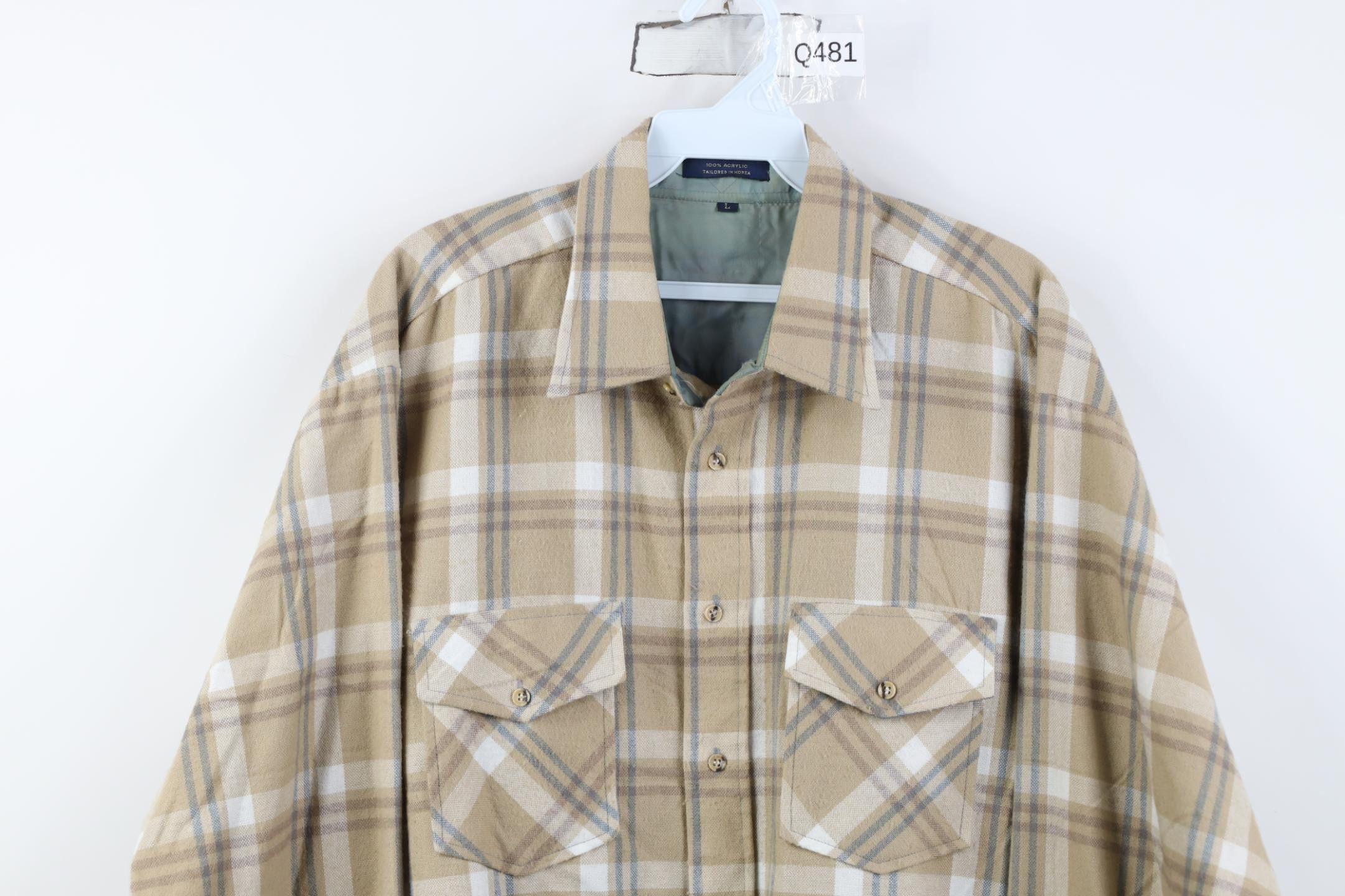 Vintage Vintage 70s Streetwear Flannel Knit Board Button Shirt Plaid Size US L / EU 52-54 / 3 - 2 Thumbnail