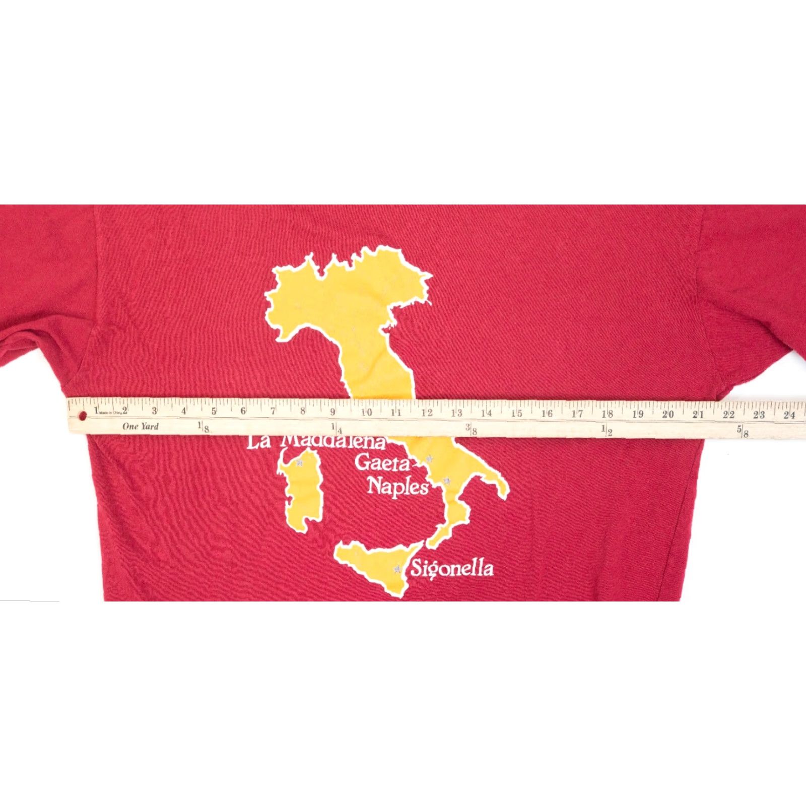Vintage VINTAGE Jostens Map T-Shirt Men L US Military Base Single Stitch Red 90s Army Italy Navy Air Force Size US L / EU 52-54 / 3 - 5 Thumbnail
