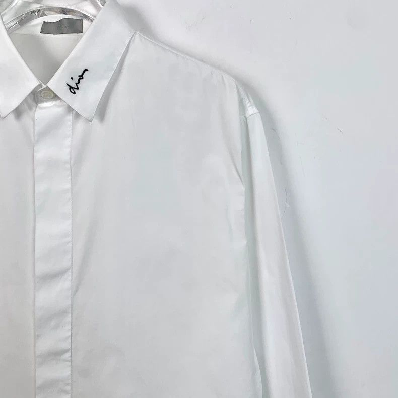 Dior Dior Size 38 White letter embroidered lapel cotton long-sl Size US XS / EU 42 / 0 - 3 Thumbnail
