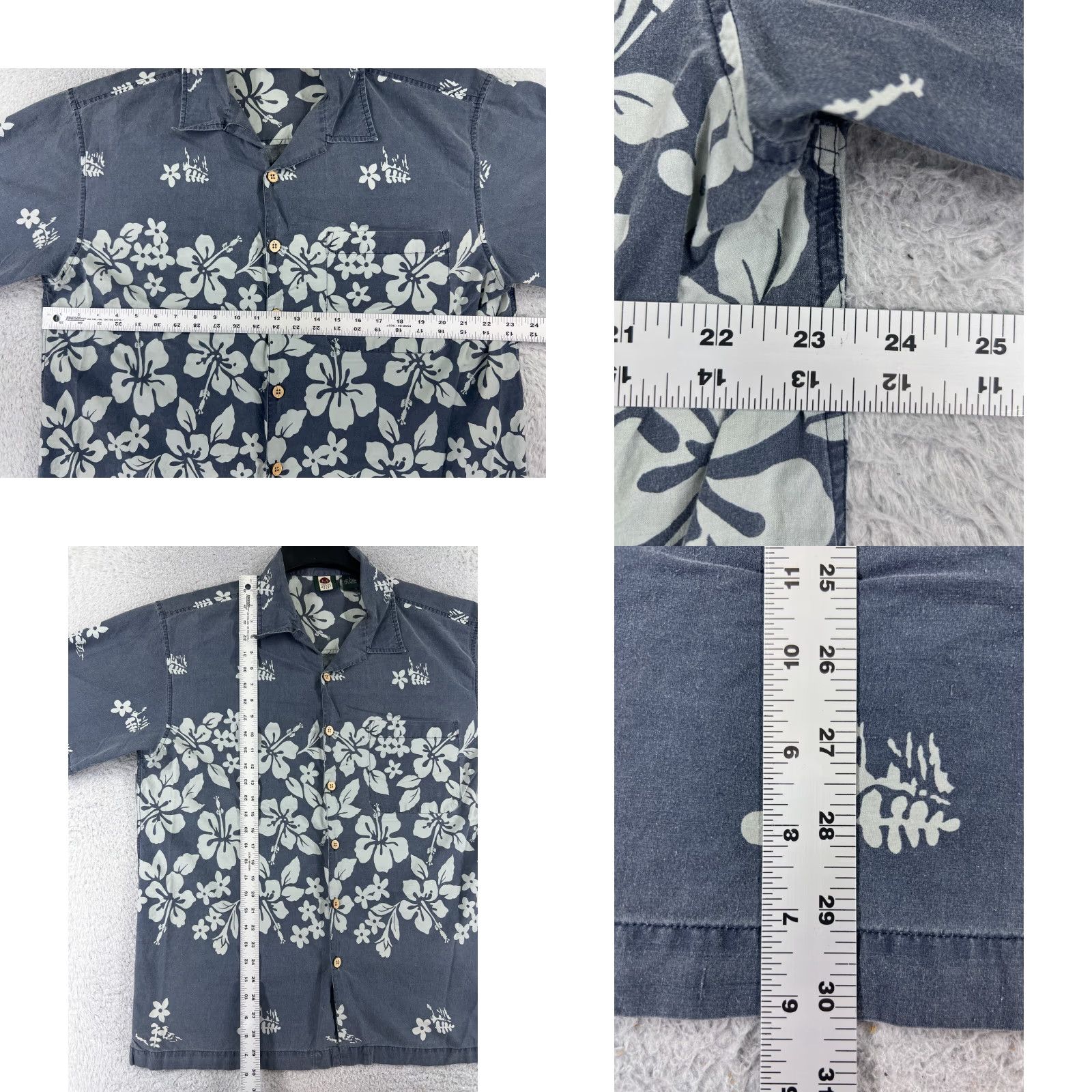 Etro Metro One Hawaiian Shirt Adult Large Blue Floral Button-Up Cotton Short Sleeve Aloha Resort Mens Size US L / EU 52-54 / 3 - 8 Thumbnail