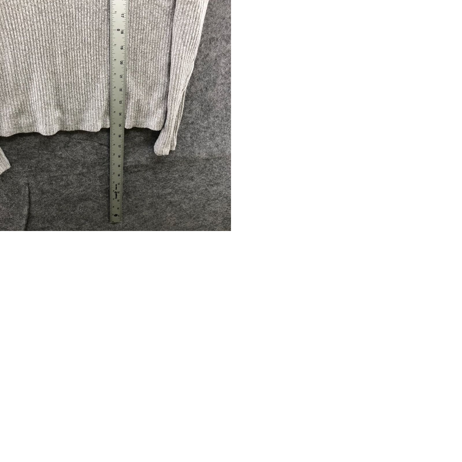 Lucky Brand Lucky Brand T Shirt Womens L Long Sleeve Ribbed Ruffle Gray Crewneck Knit Polyester Viscose Casual Basic US Size Large Size L / US 10 / IT 46 - 9 Thumbnail